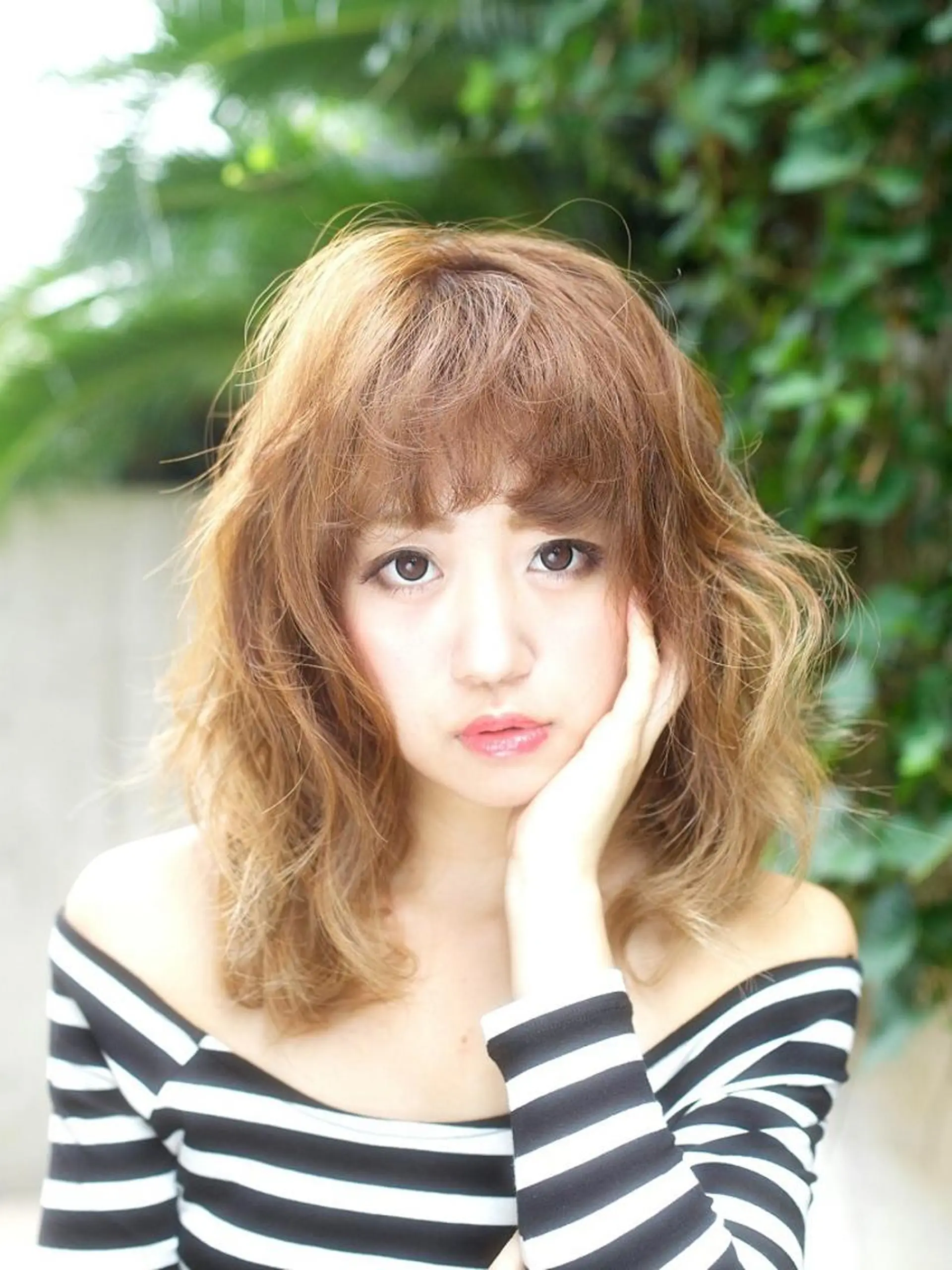 セミロング カラー パーマ 透明感カラー 小顔カット ✨hair make flencia✂️✨のヘアスタイル