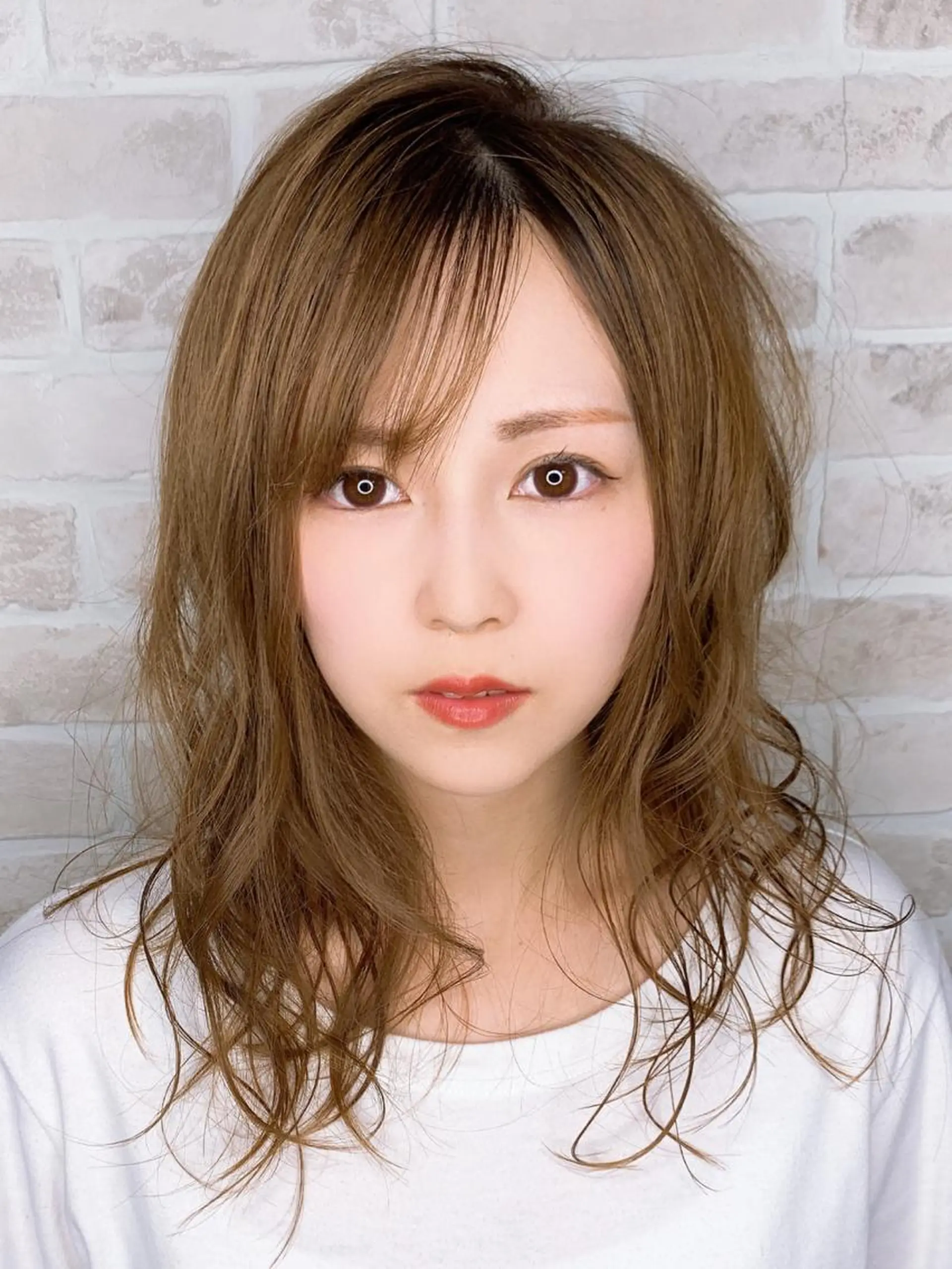 ミディアム カラー カット パーマ Urio所属・今雪 聡美のヘアスタイル