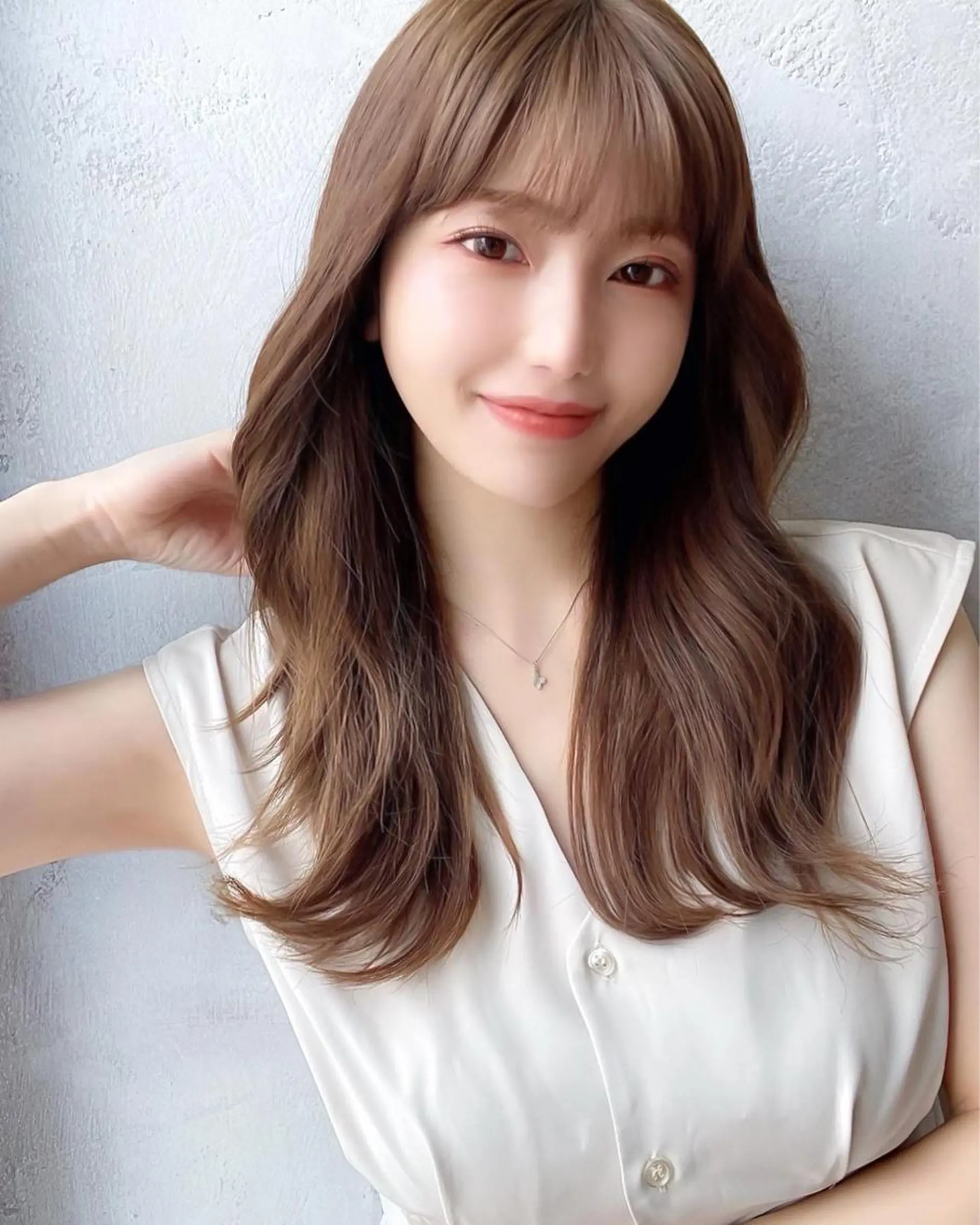 セミロング カラー ベージュカラー ブラウンカラー ブラウンベージュ くびれヘア 顔周りカット カット ヘアカラー トリートメント 顔周り/くびれヘア 韓国ヘア💕風間るなのヘアスタイル