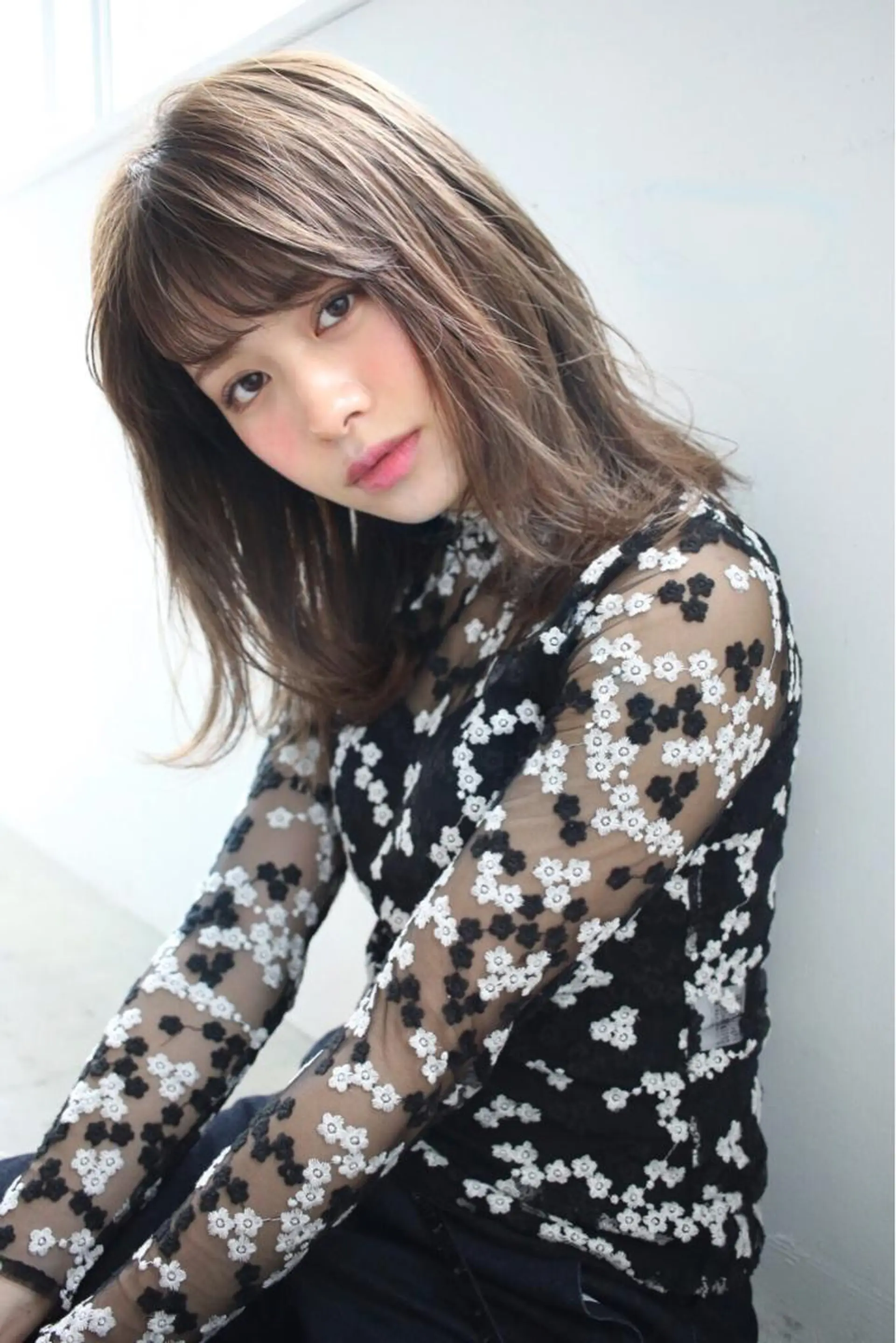 ミディアム カラー 透明感カラー ヘアカラー トリートメント ❤️sai❤️ official❤️のヘアスタイル