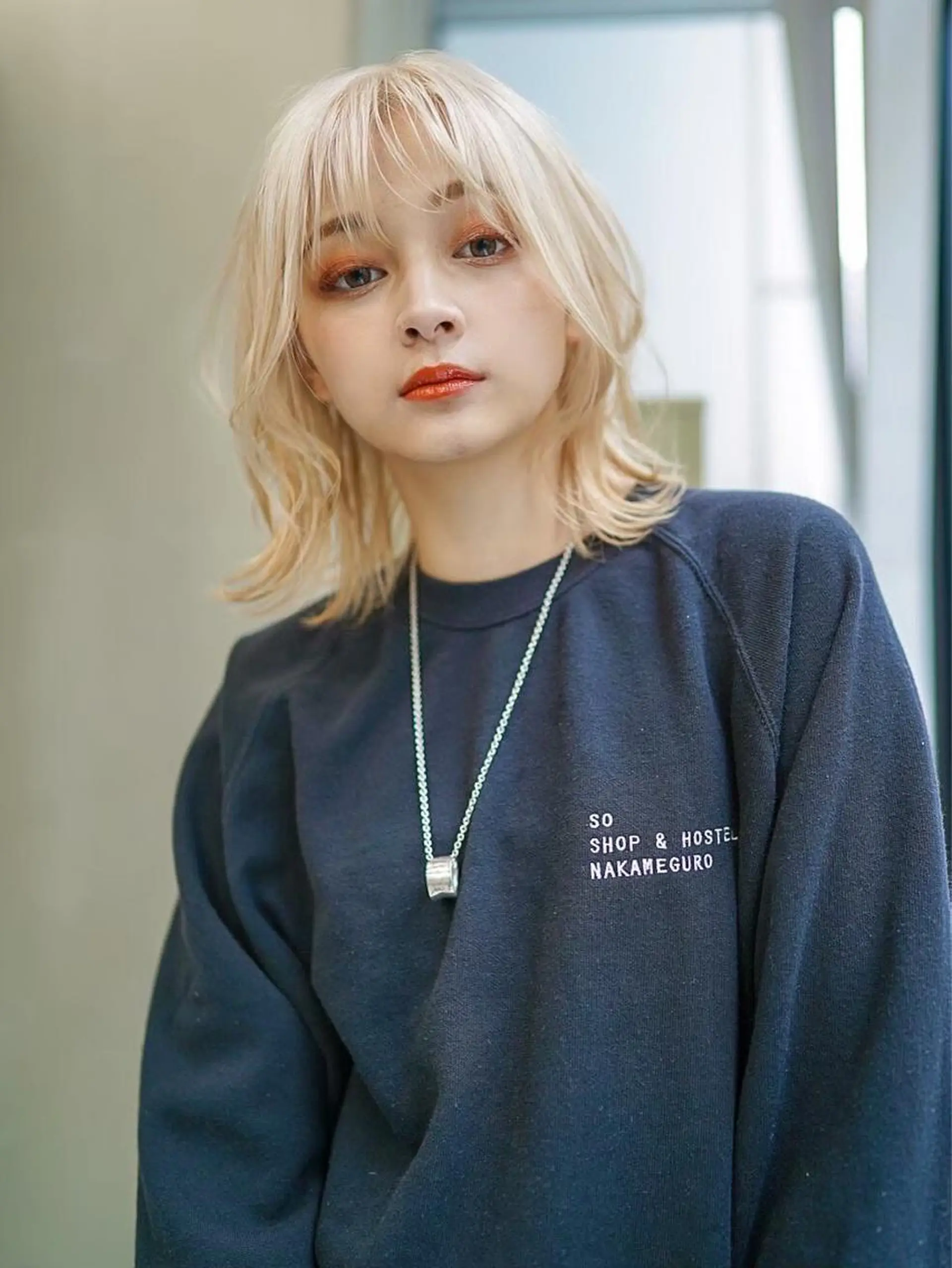 ミディアム カラー 切りっぱなしボブ/ 小顔ボブNANAのヘアスタイル