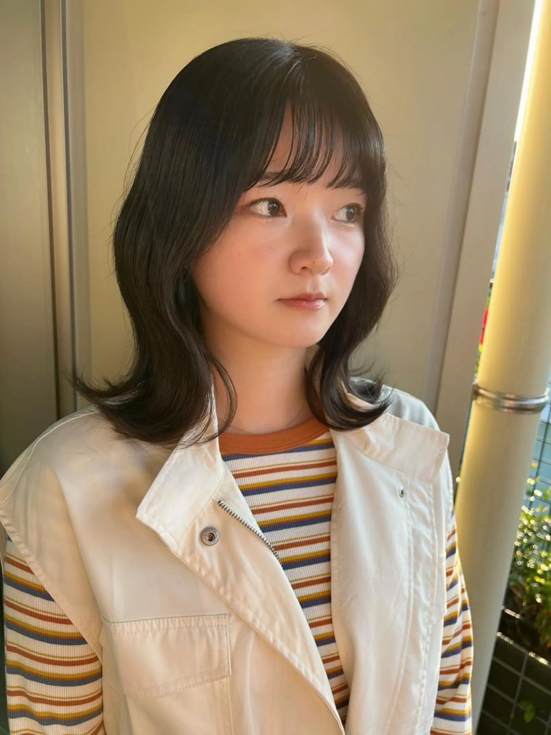 ミディアム カラー 髪質改善 韓国風ヘア カット ヘアカラー トリートメント 韓国🇰🇷レイヤー おくれ毛/顔まわりのヘアスタイル