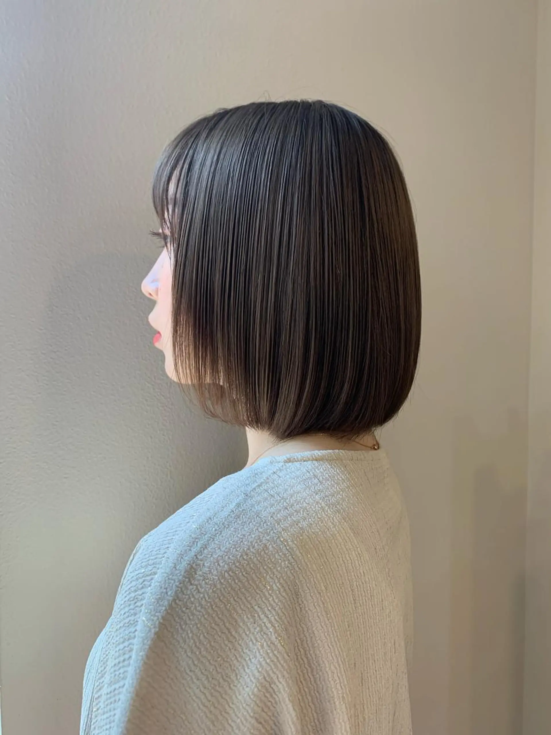 ミディアム カラー グレージュ ボブ 髪質改善カラー☆ ヘアアレンジmiyuのヘアスタイル