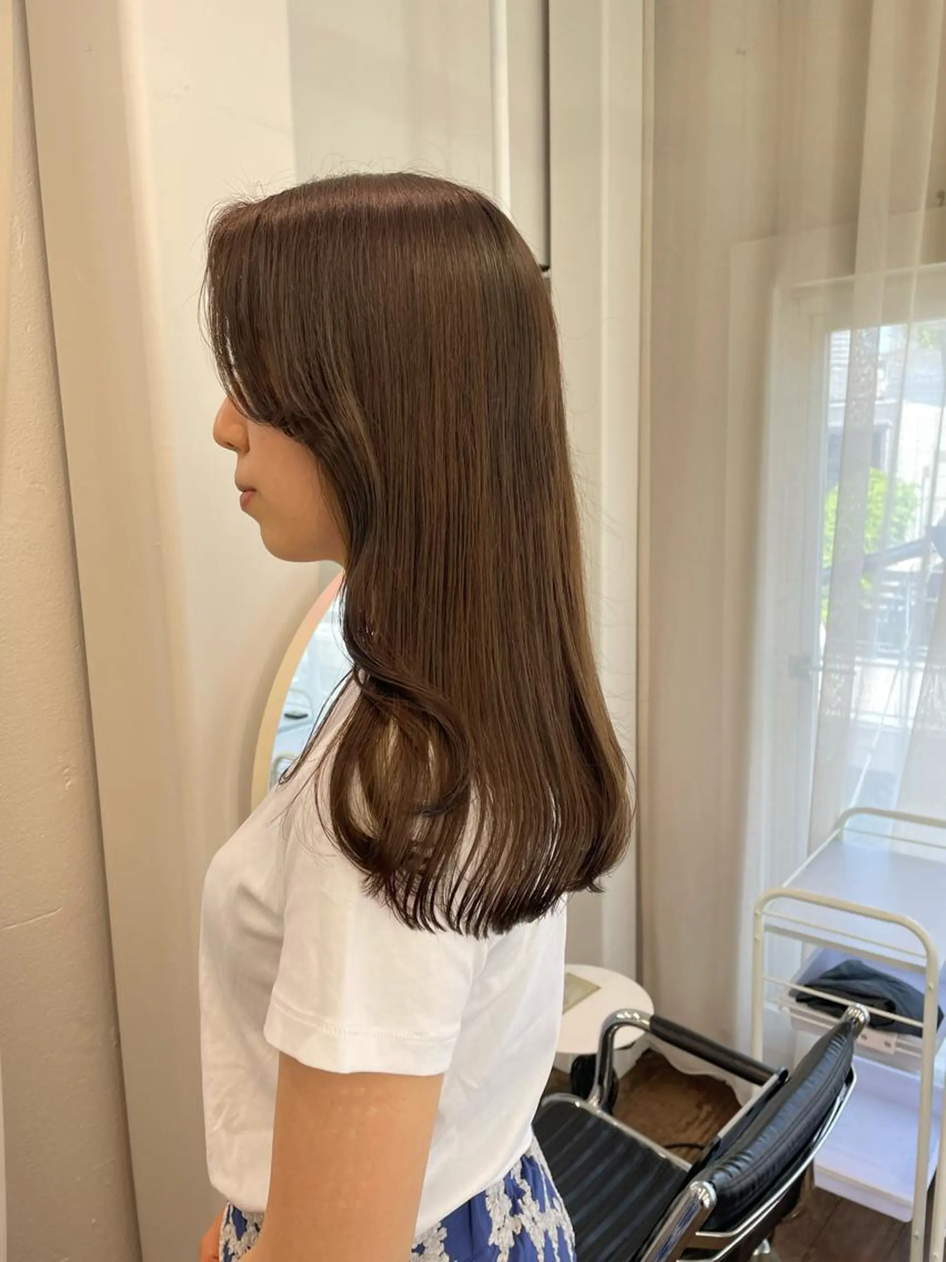 ロング カラー ベージュカラー オリーブベージュ カット ヘアカラー トリートメント レイヤーカット🎀 kanaのヘアスタイル