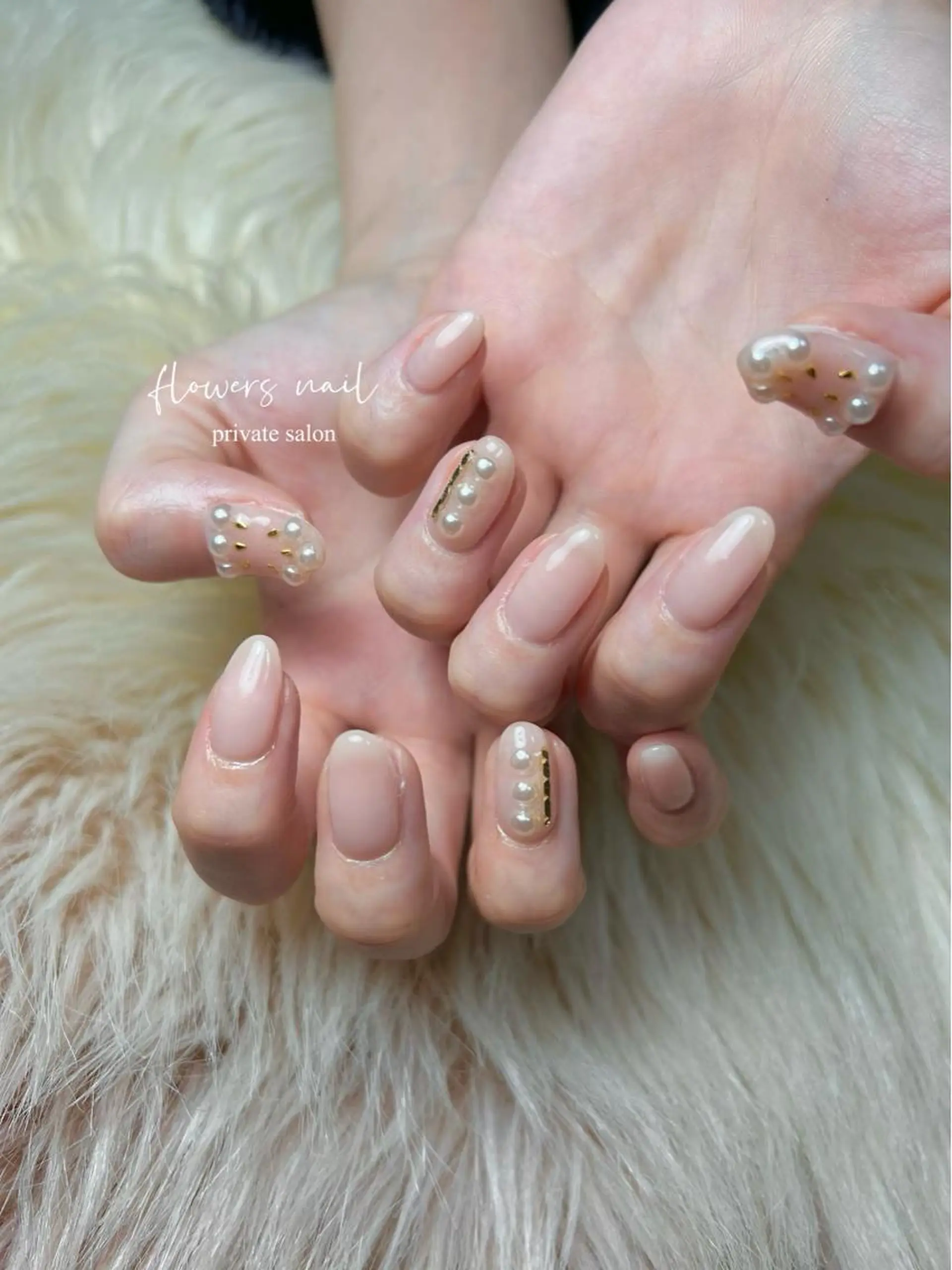 ネイル ジェルネイル 持ち込み オフィスネイル パラジェル シンプルネイル flowers nailのネイルデザイン