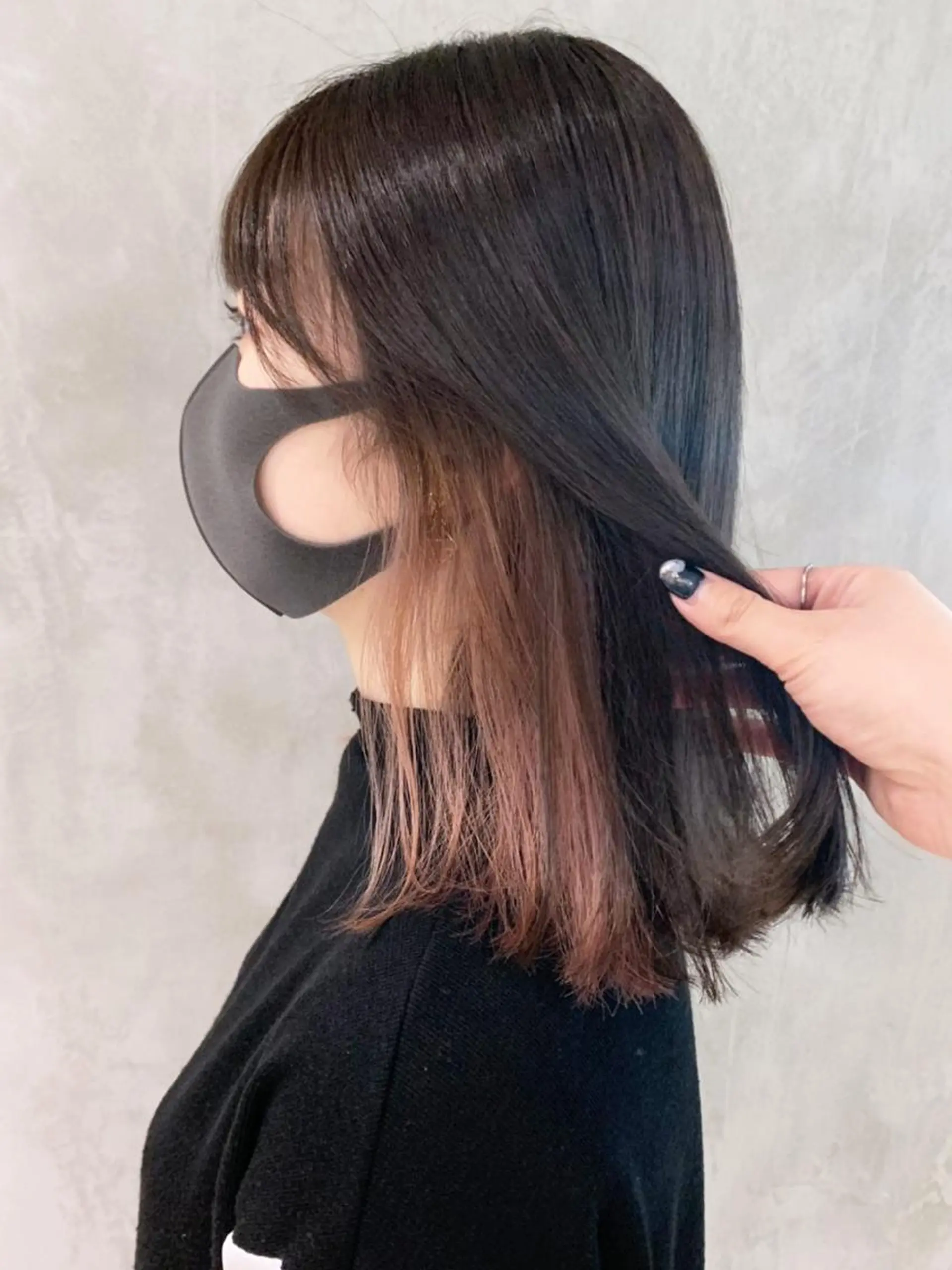 ミディアム カラー パーマ ヘアアレンジ ピンクカラー ITbyALBUM 浦和店のヘアスタイル