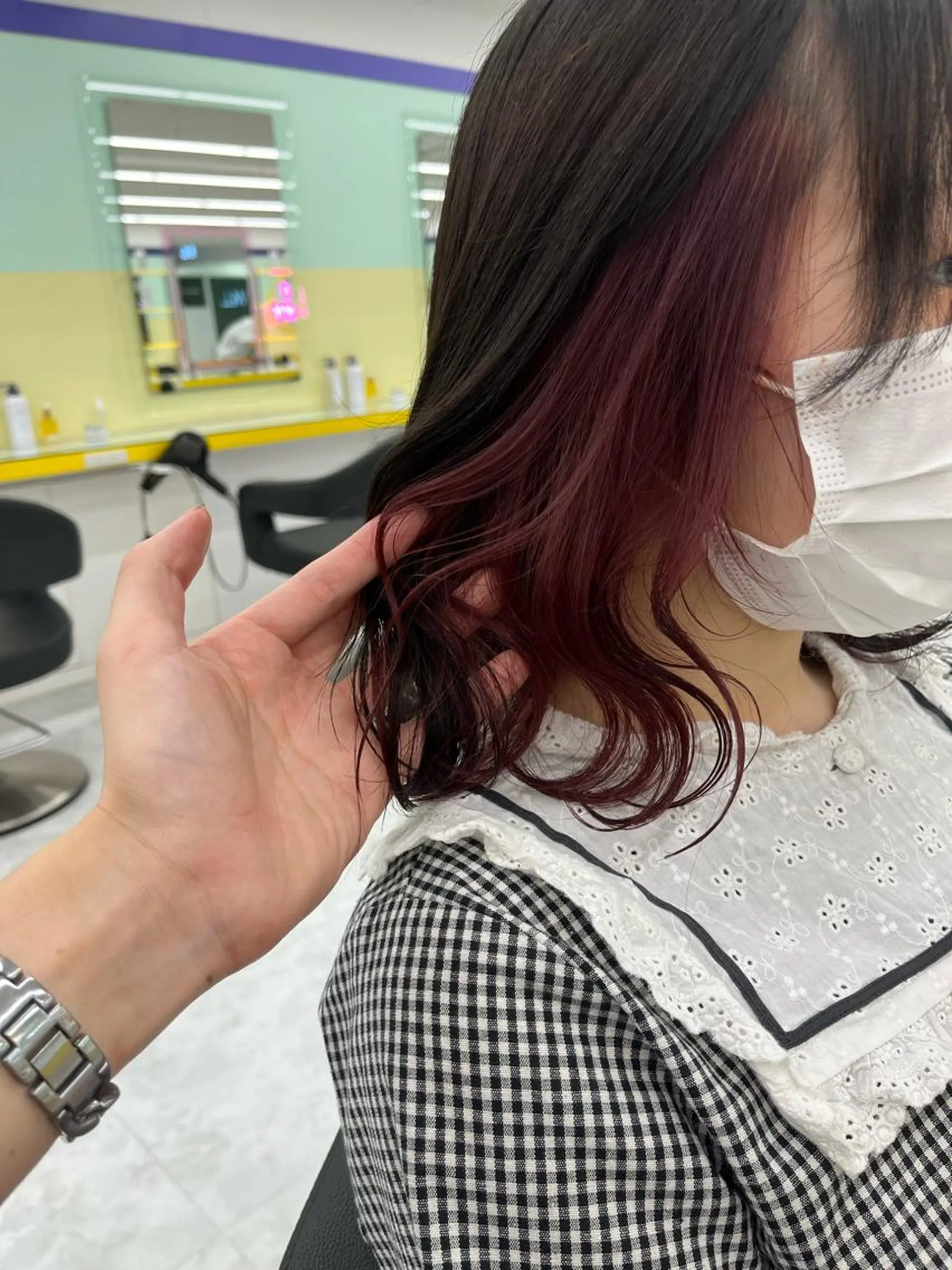 ミディアム ヘアカラー トリートメント ヘッドスパ ヘアセット 🌿透明感カラー‪ 縮毛矯正✨かずきのヘアスタイル