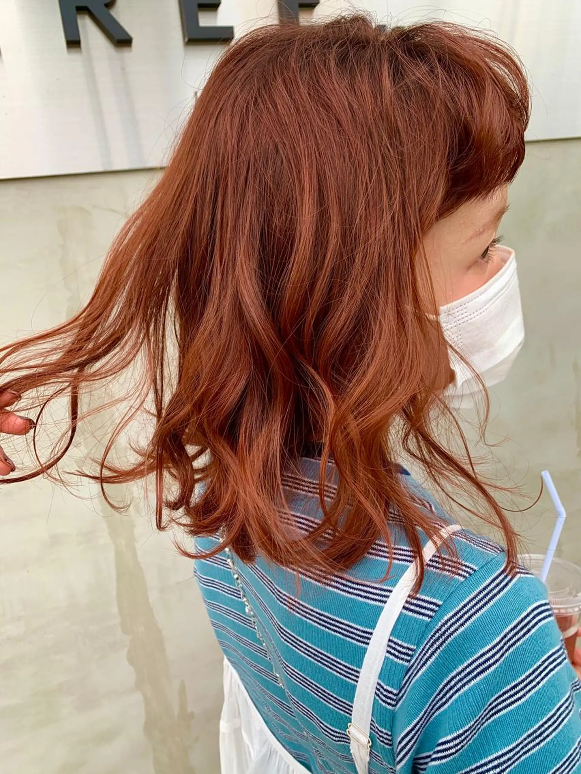 ショート カラー オレンジ まつ毛パーマ🤎 透明感カラー🌿のヘアスタイル