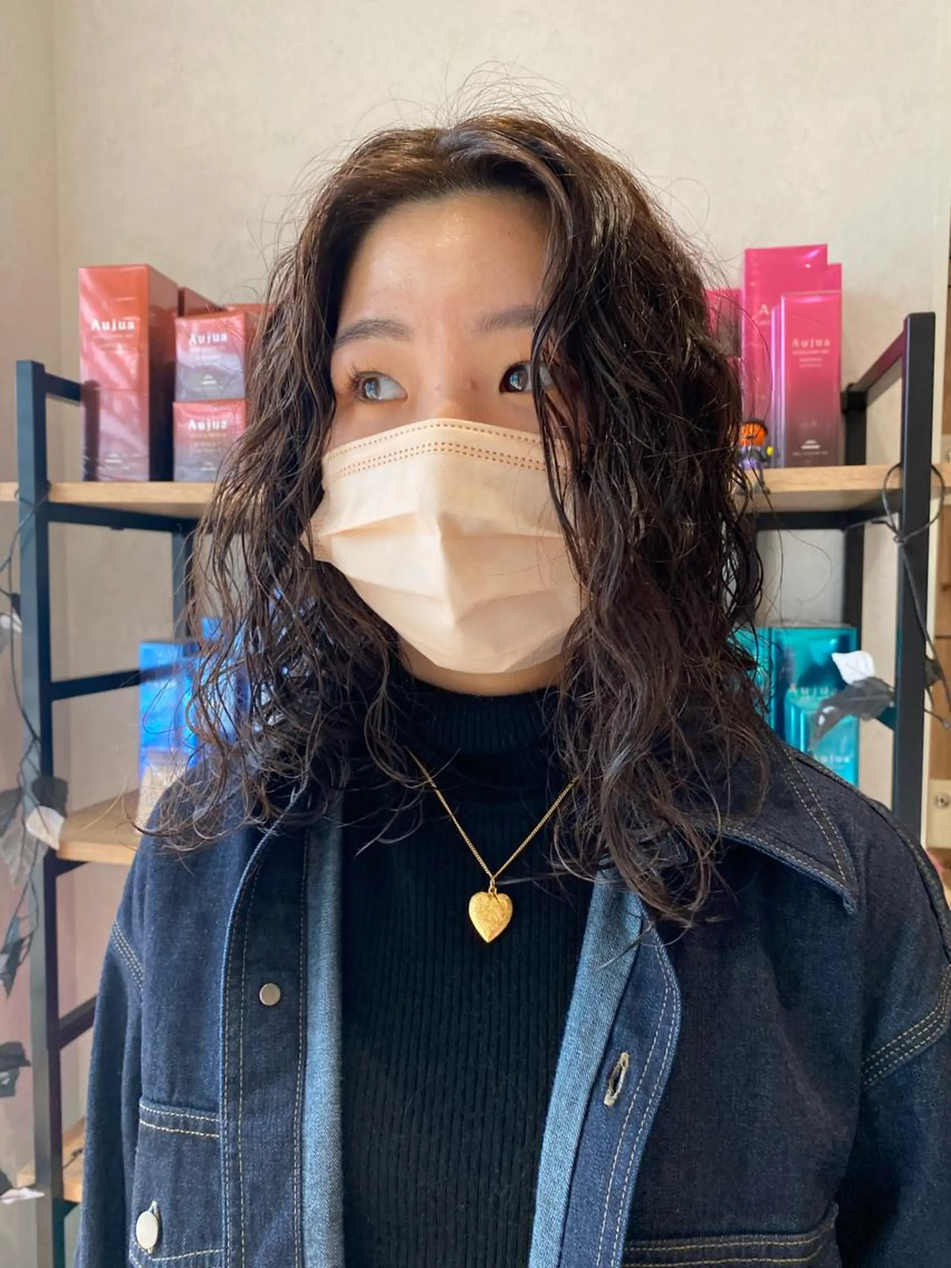 セミロング カラー パーマ セミロングパーマ スパイラルパーマ ヘアカラー パーマ パーマ指名No1 /namiのヘアスタイル