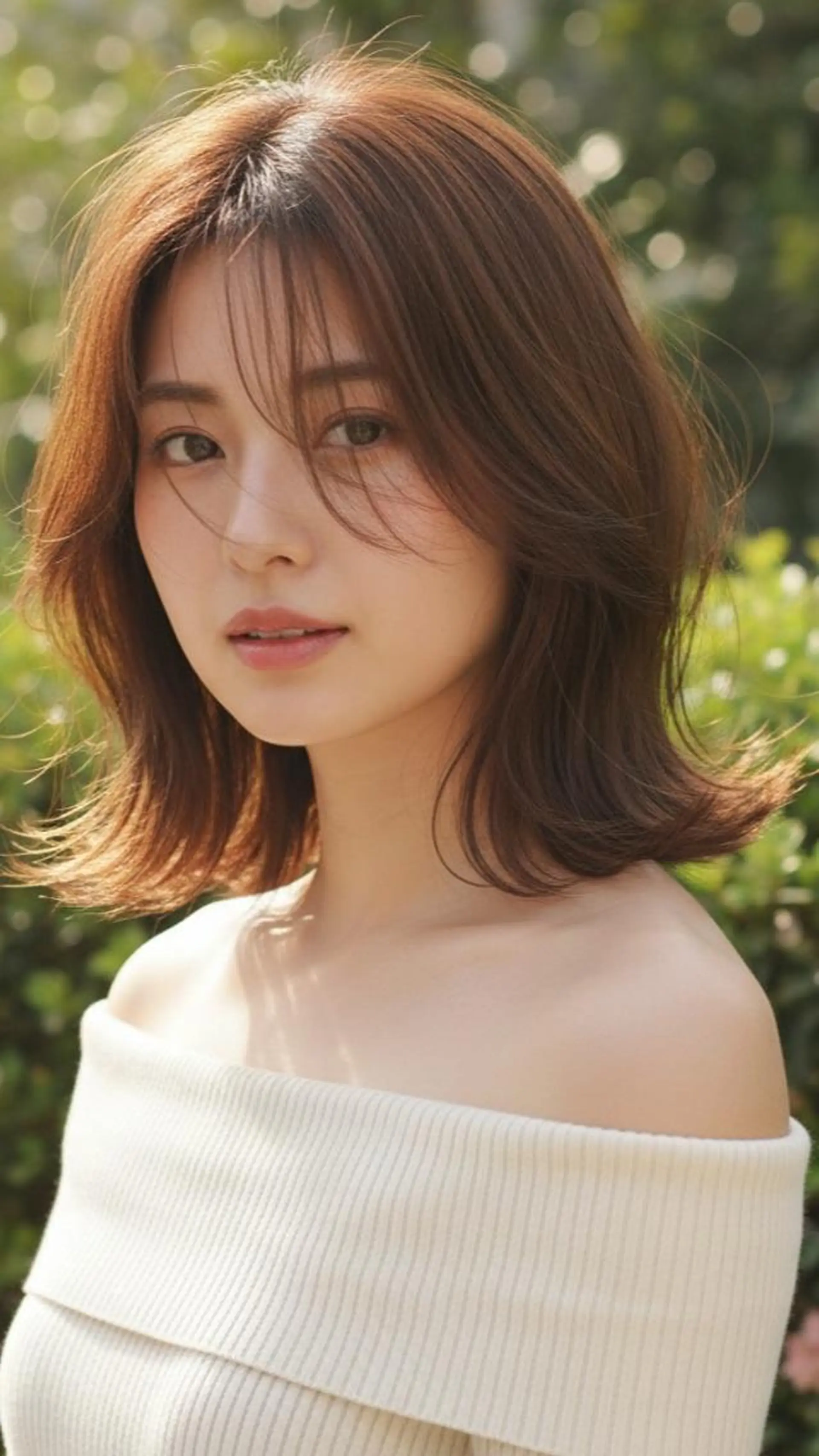 ミディアム パーマ カラー レイヤーカット 小顔カット カット パーマ トリートメント さく/髪質改善× 縮毛矯正/町田のヘアスタイル