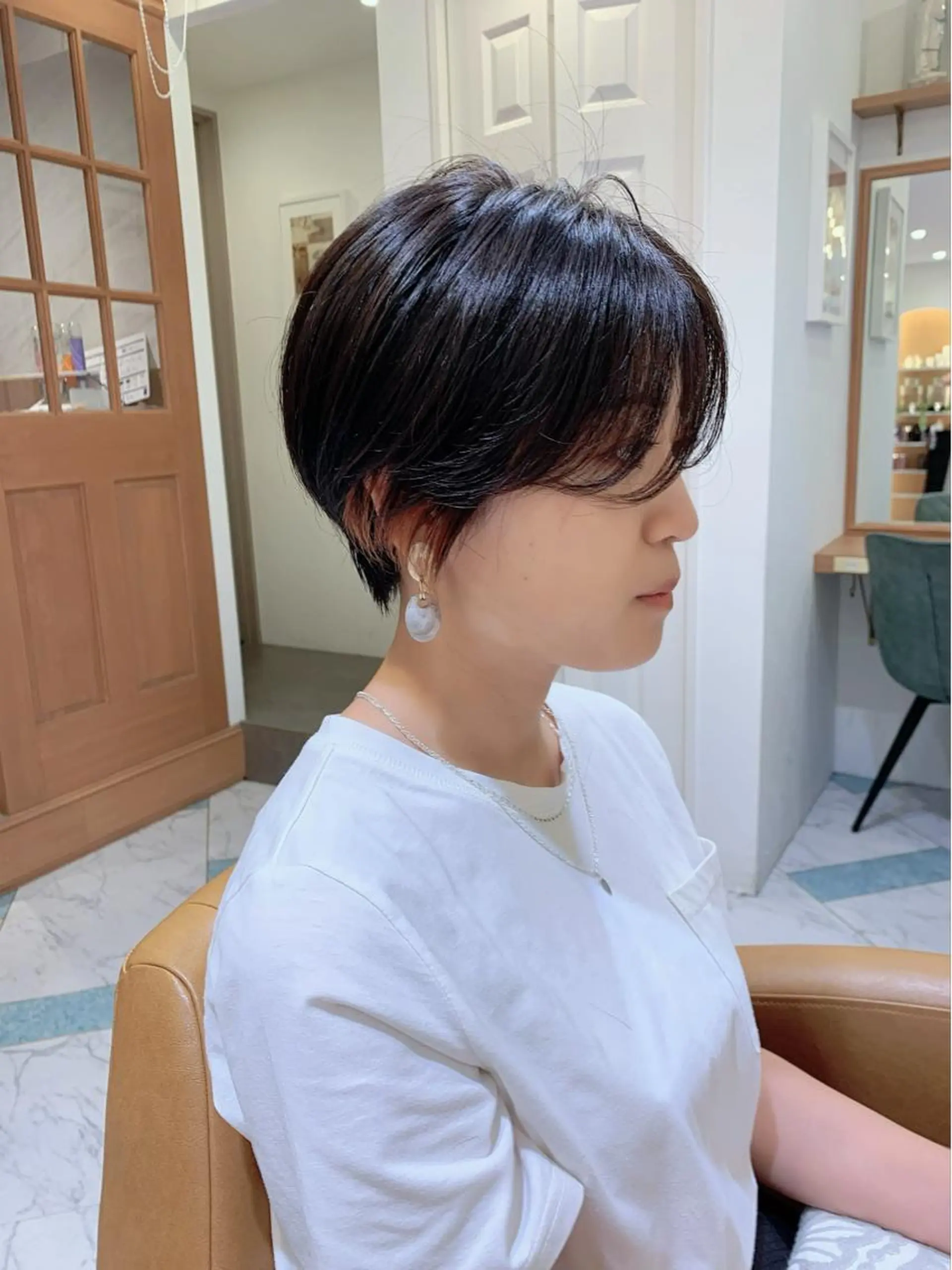 ショート ハイライト ショートヘア 小顔カット カット ヘアカラー トリートメント ヘアセット 紺野紘三 /韓国/ショートのヘアスタイル