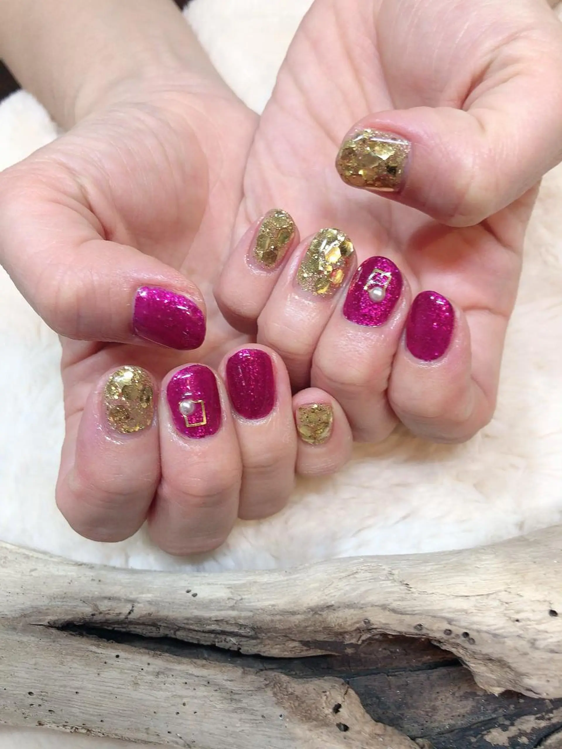 ネイル ホログラムネイル ラメ(グリッター) YAS 青柳 安代のネイルデザイン