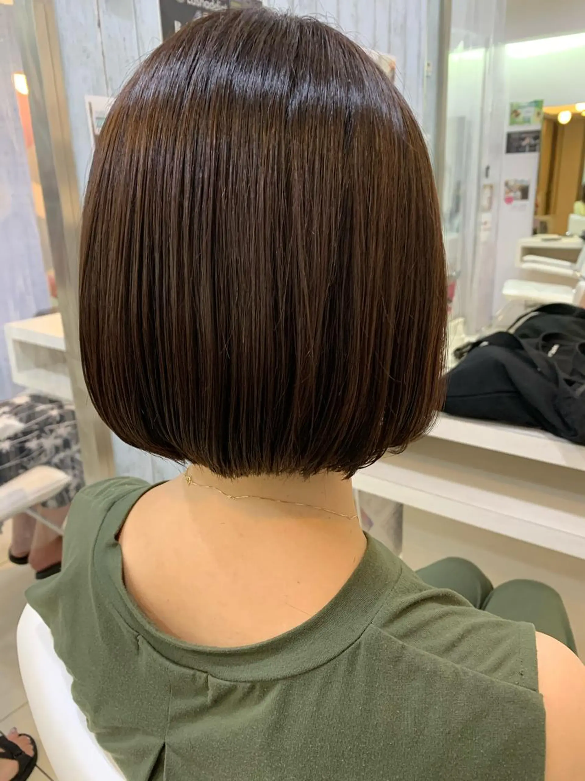 ショート パーマ ストレートパーマ カット パーマ コテ巻き風パーマ/ クロスパーマ/久岡のヘアスタイル