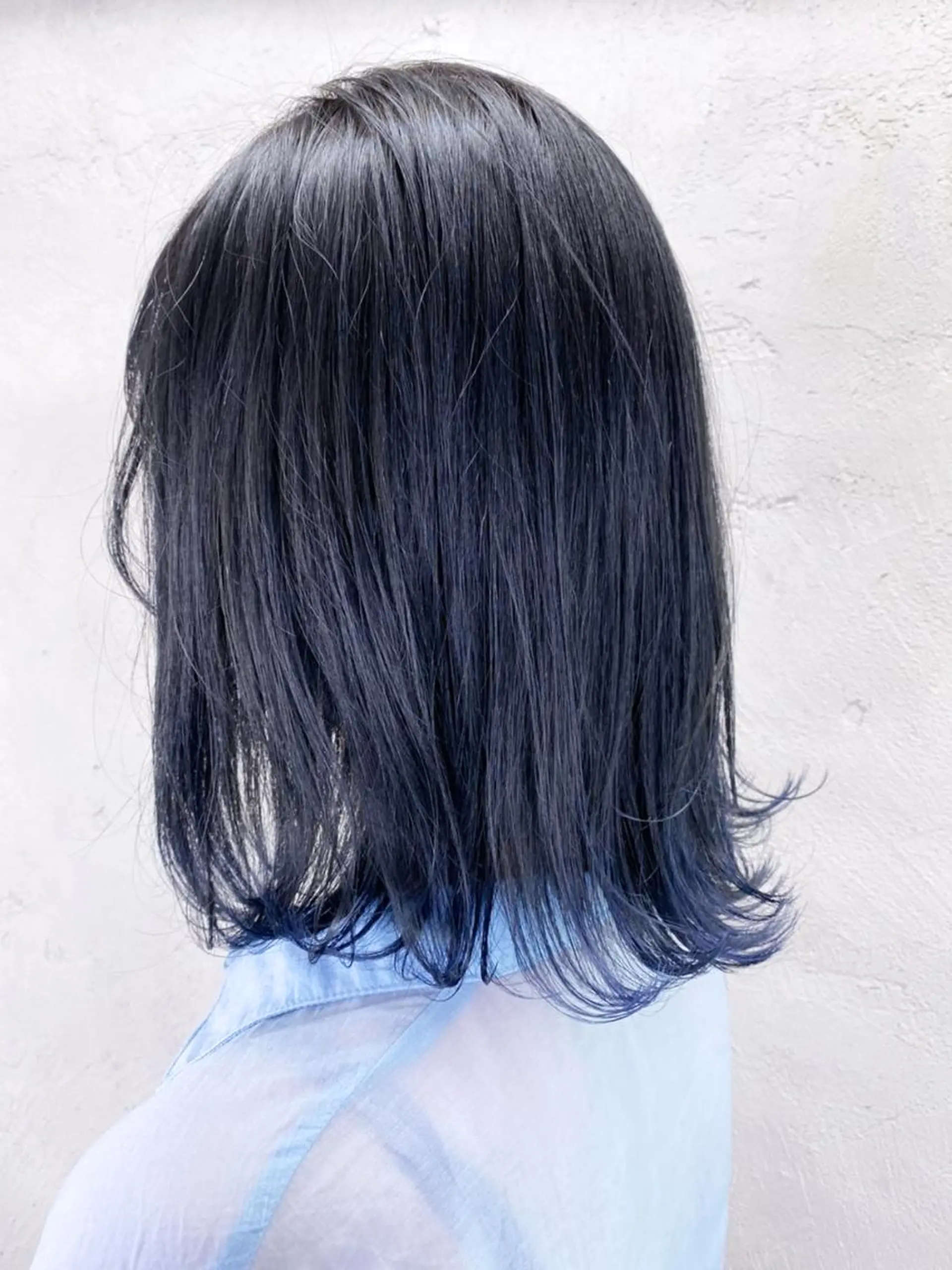 ミディアム カラー パーマ ヘアアレンジ ネイビーカラー ITbyALBUM 松戸のヘアスタイル