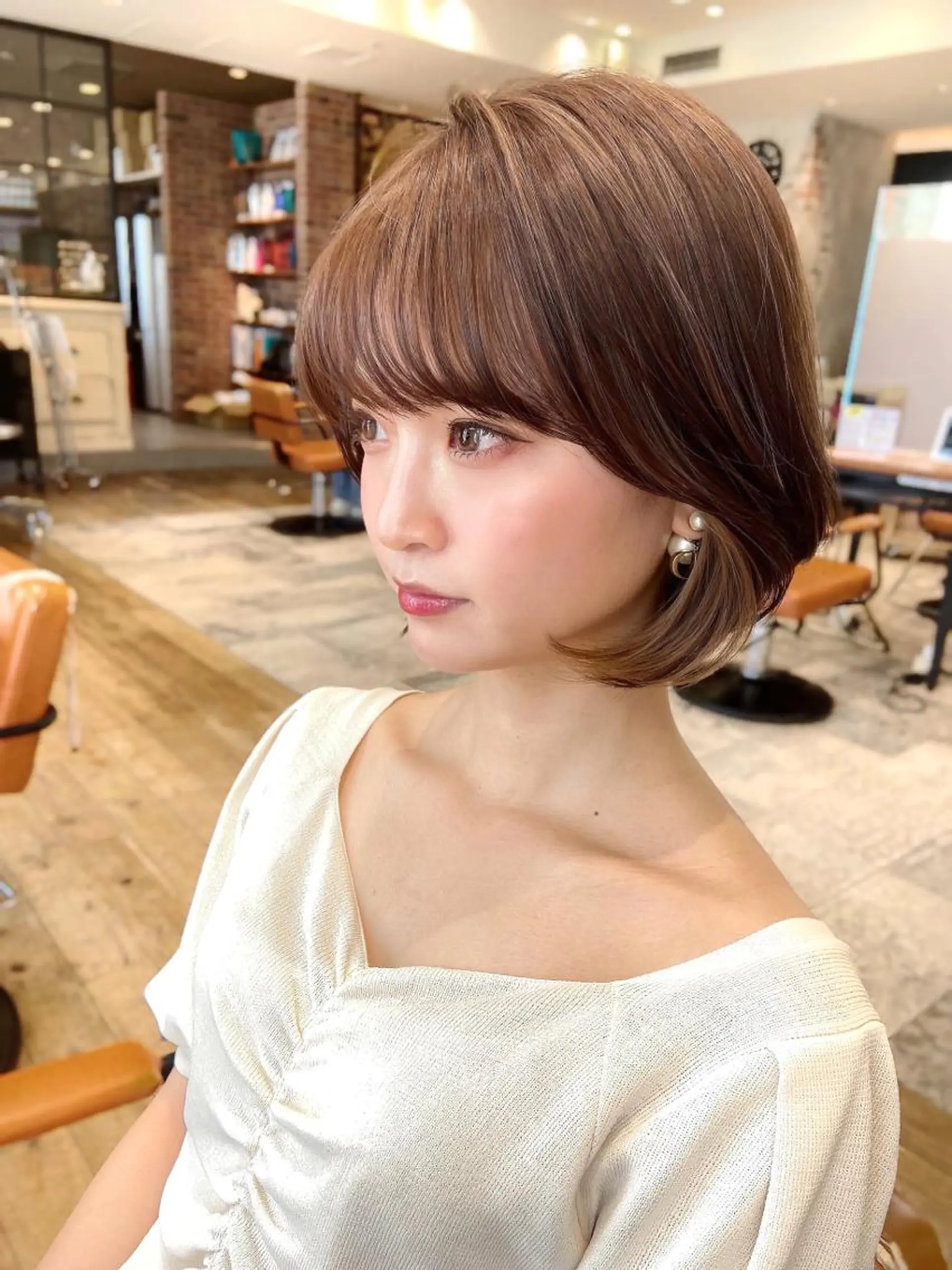 ショート カラー ヘアアレンジ ボブ タンバルモリ 韓国風ヘア Surpass所属・🌈小顔似合わせ SHIHO🌈のヘアスタイル