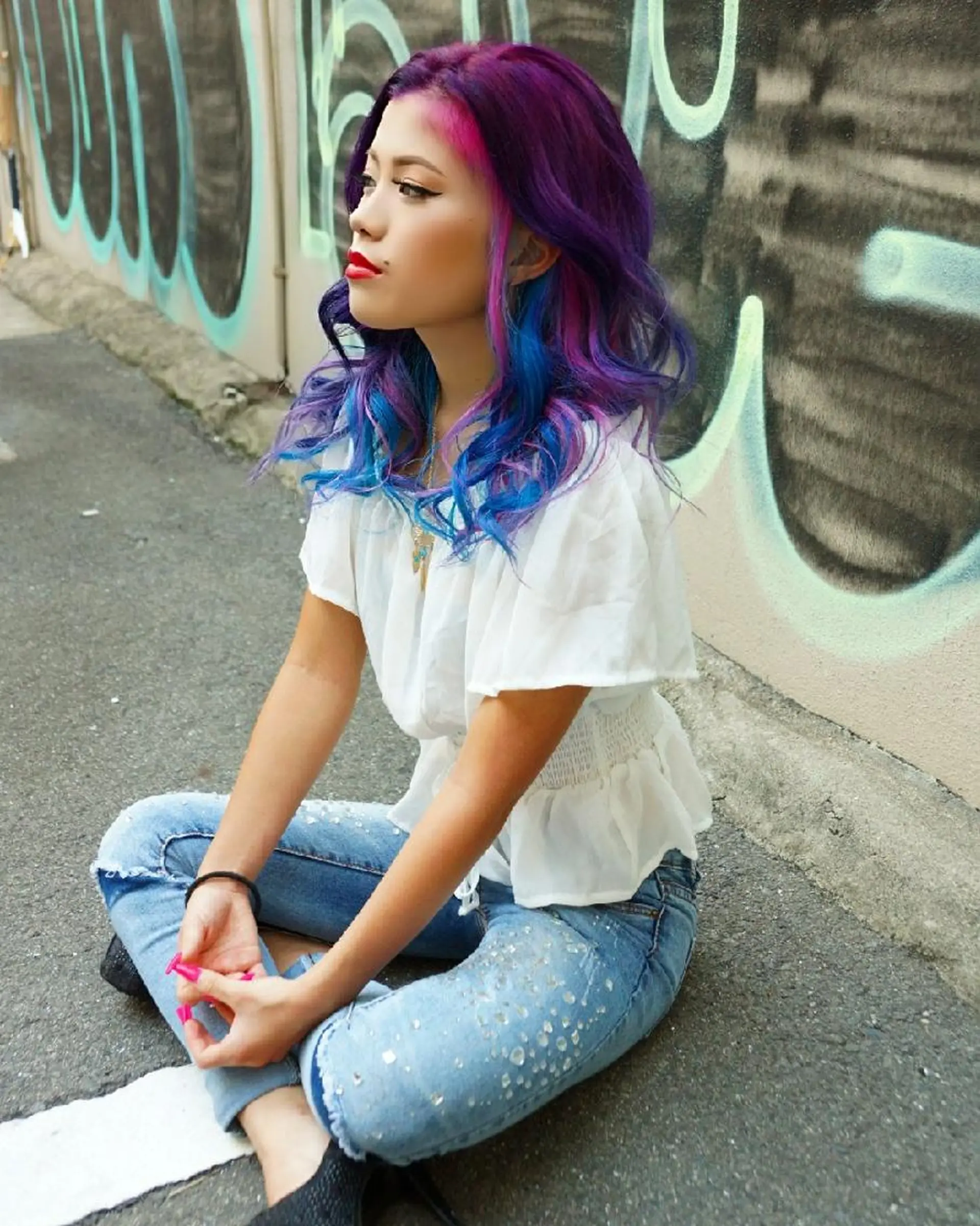 ロング カラー 東心斎橋peace 豆柴サロンのヘアスタイル