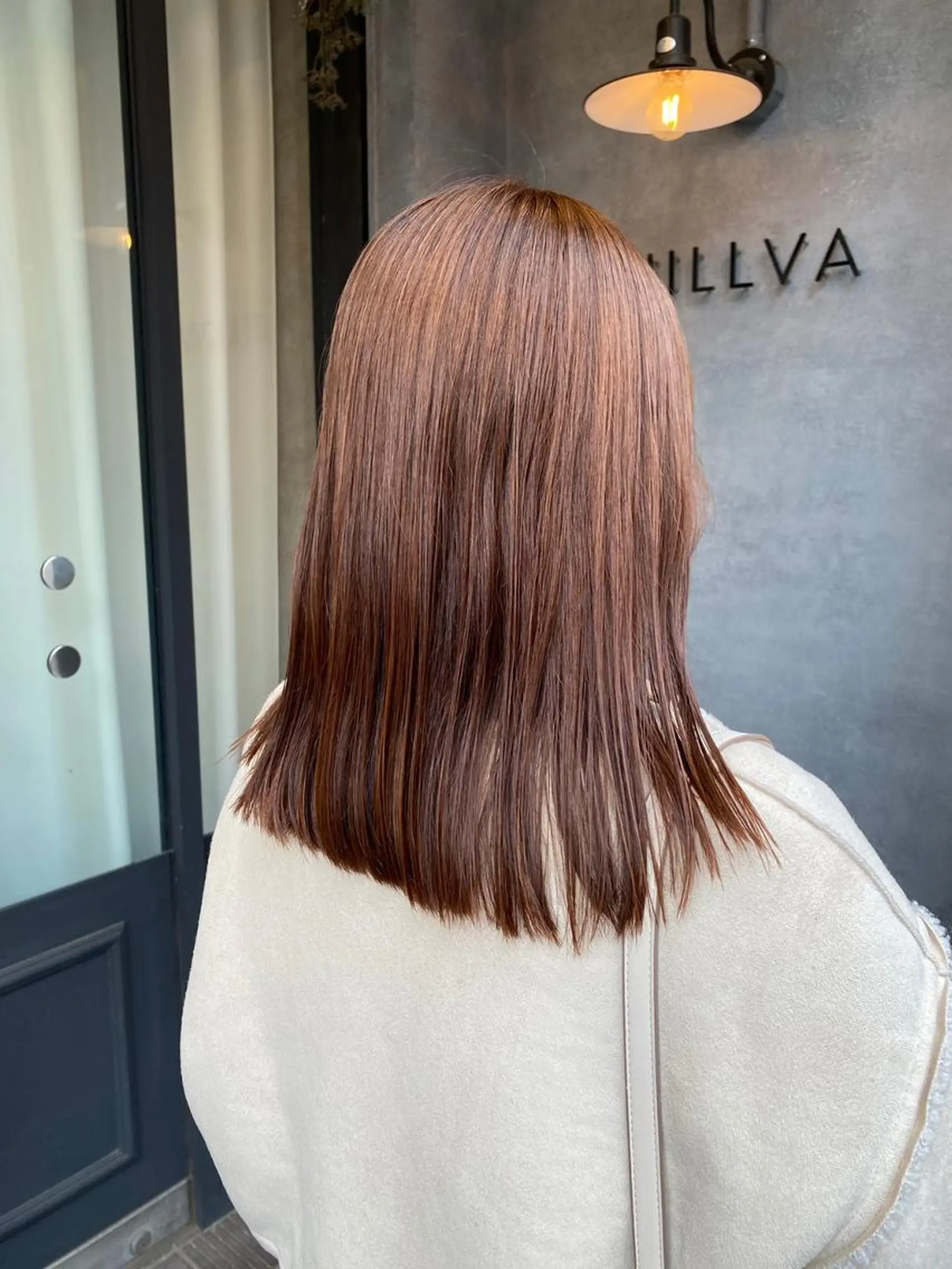 セミロング カラー ヘアアレンジ 成人式 アディクシーカラー アッシュ バレイヤージュ ミストバング N° +aero 横浜のヘアスタイル