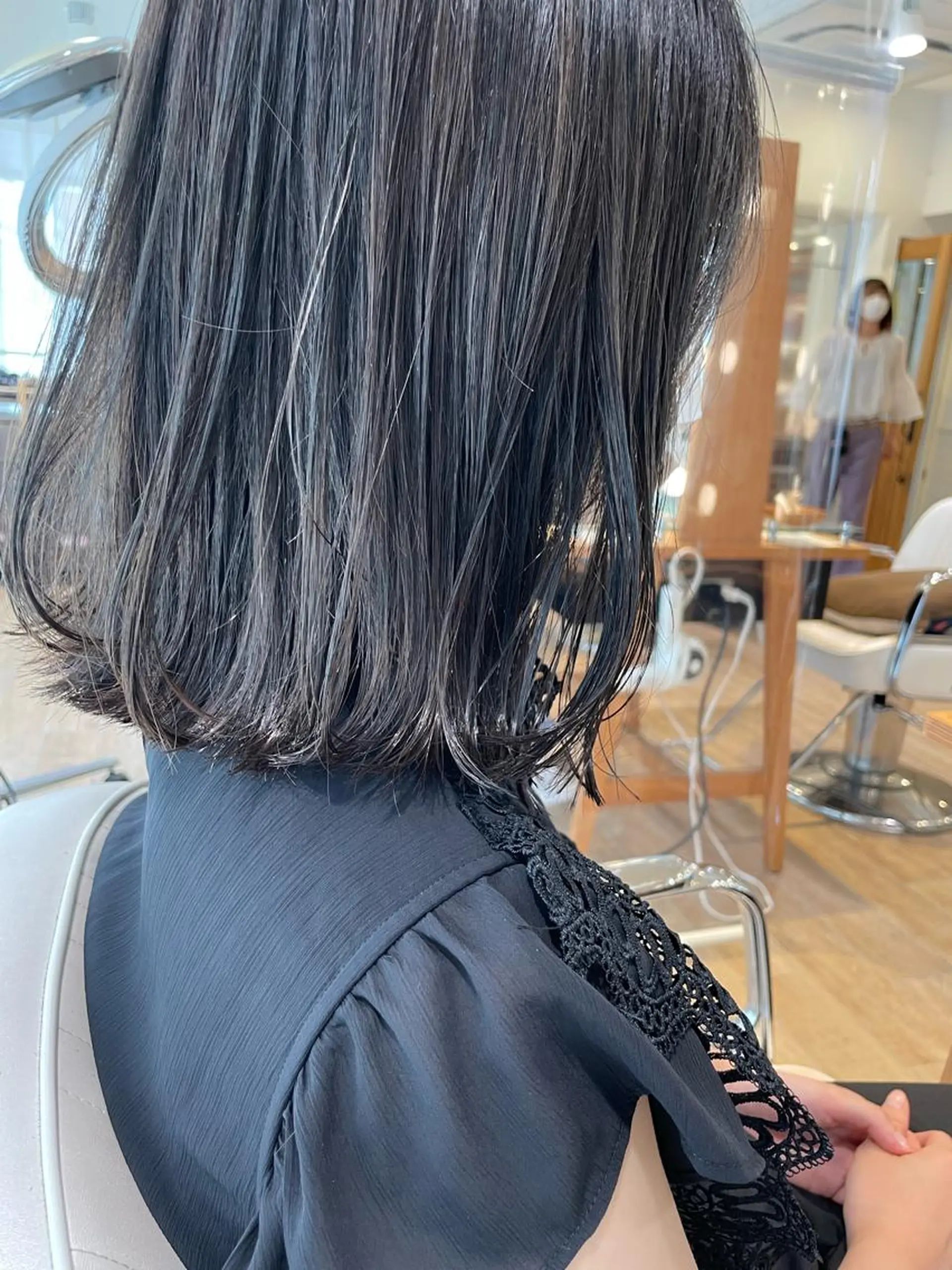 ミディアム カラー ダークグレー ボブ カット ヘアカラー ✨カラー支持No.1 🧸ワキ カナコ🧸のヘアスタイル
