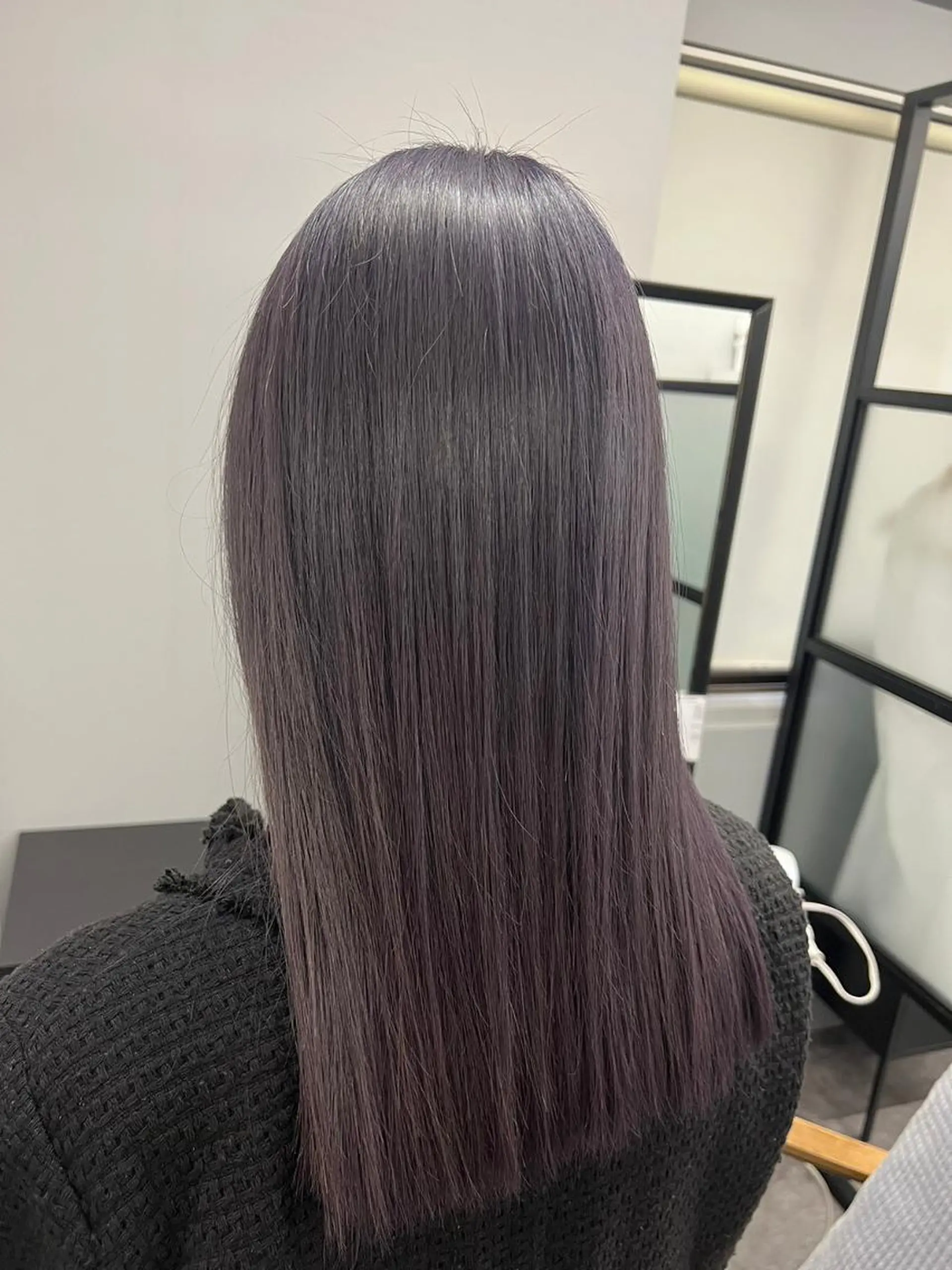 ロング カラー アディクシーカラー アッシュ バレイヤージュ ミストバング ブリーチ カット トリートメント N° aria 三軒茶屋のヘアスタイル