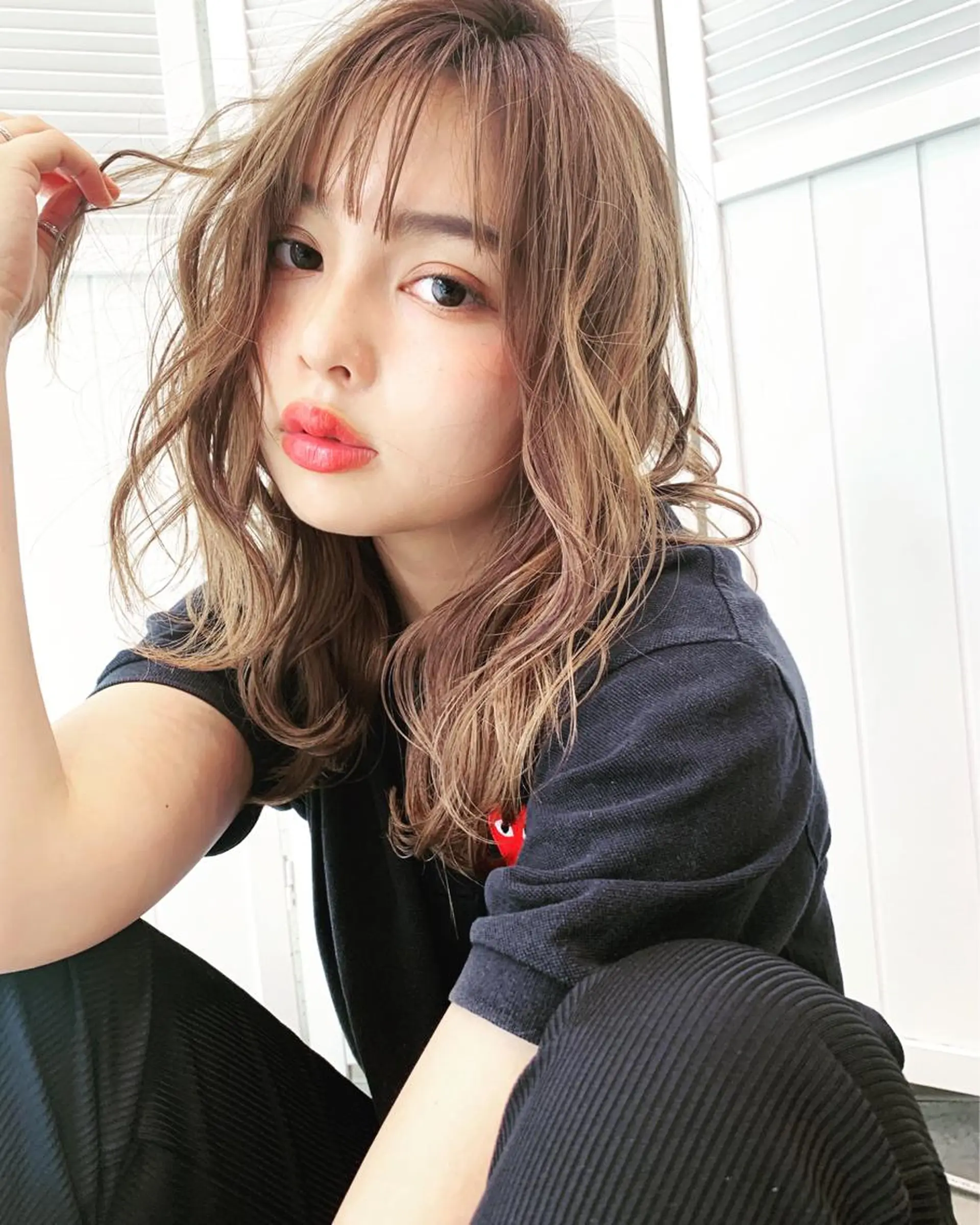 セミロング カラー LITTY所属・山永 圭介のヘアスタイル