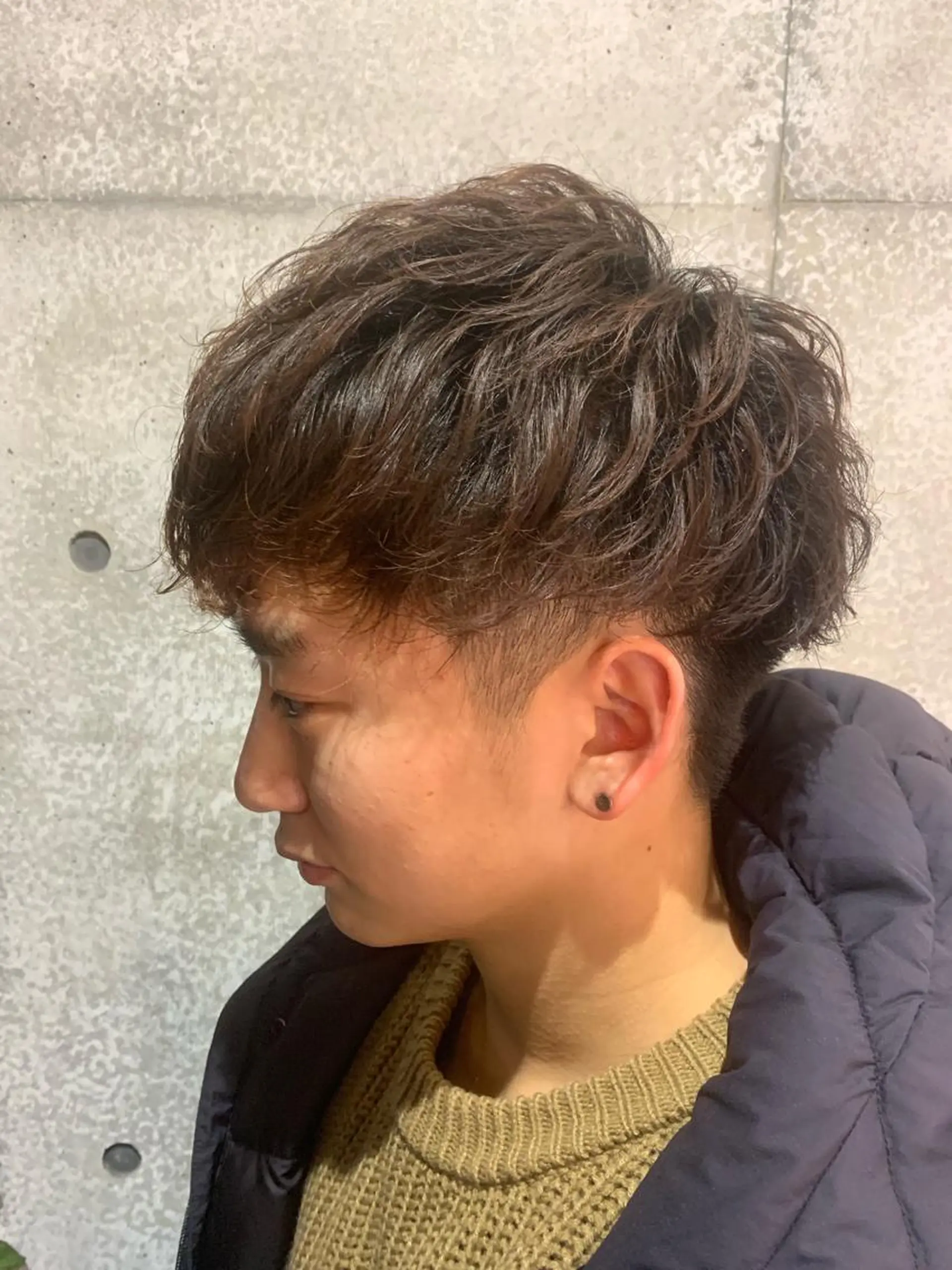 ショート カラー パーマ メンズ メンズパーマフェード シモジタカヒロのヘアスタイル