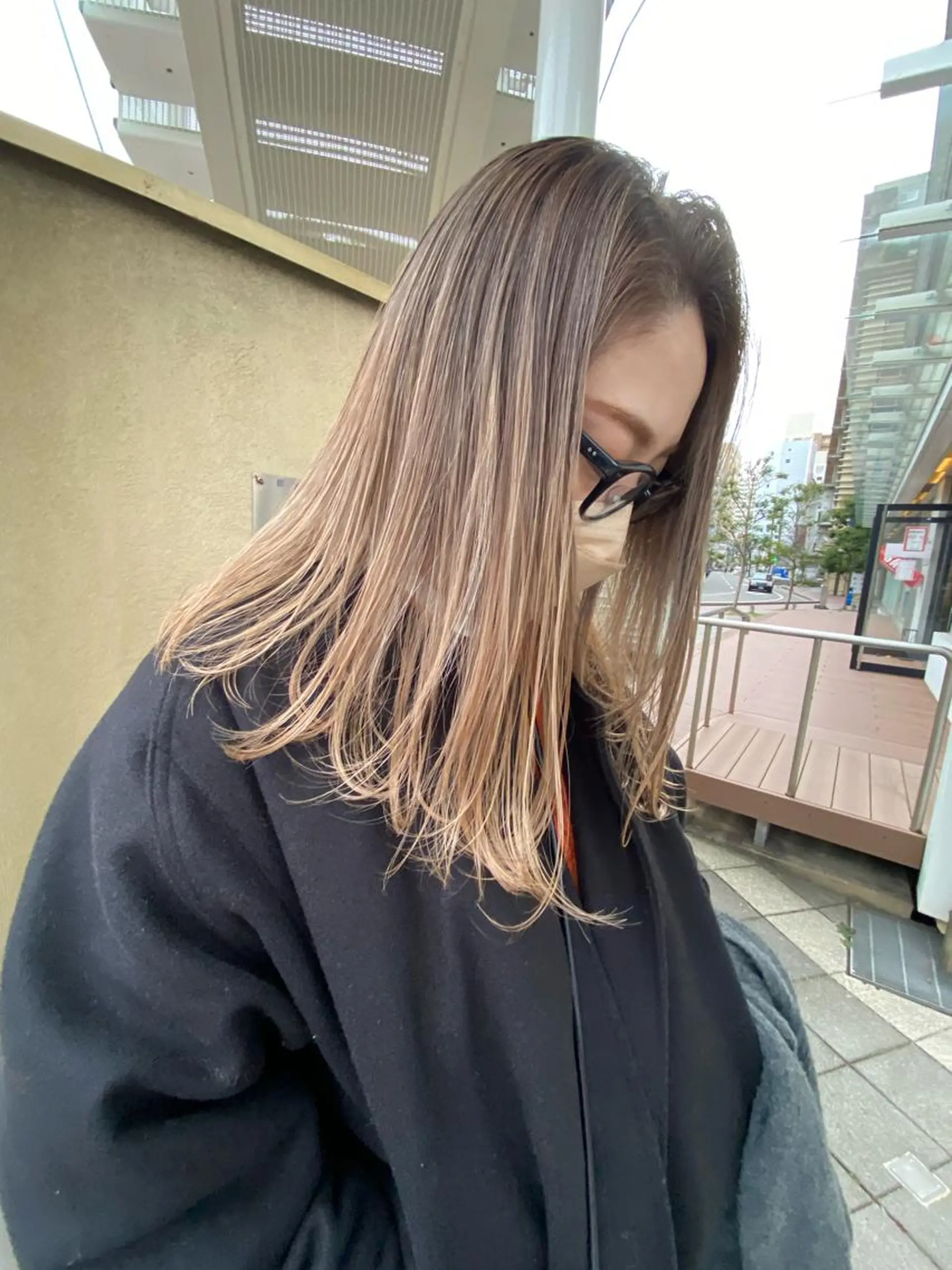 ミディアム ハイライト ヘアカラー Musiiik hairのヘアスタイル