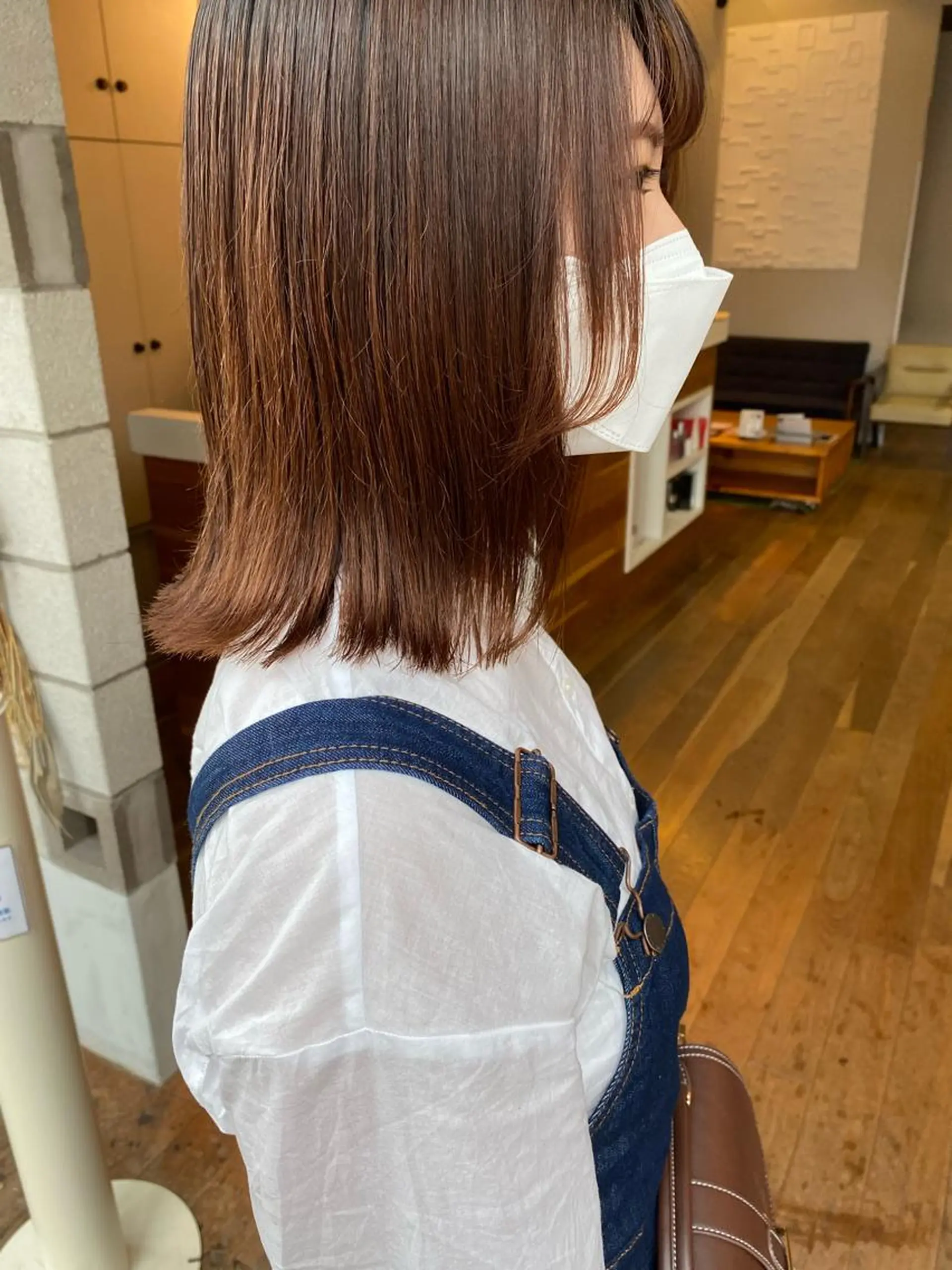 ミディアム パーマ カット 縮毛矯正 塩澤 榛奈のヘアスタイル