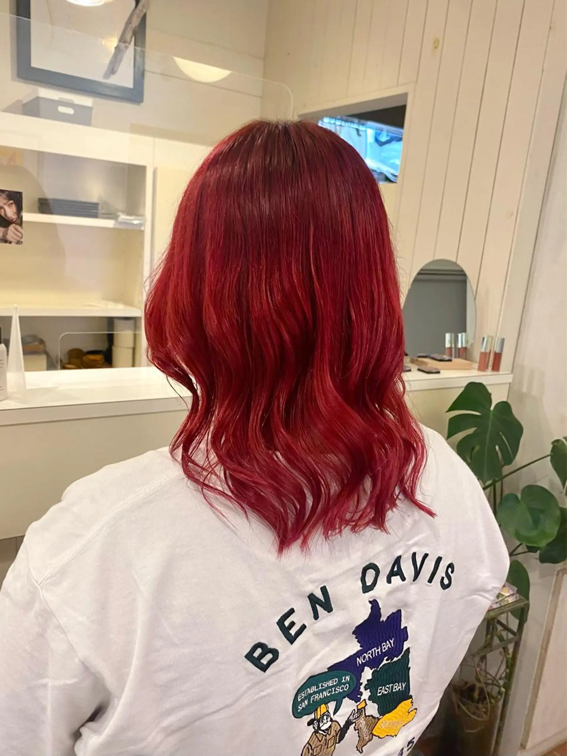 ミディアム カラー レッドカラー Lita. hairdesign所属・k a k o ／ボブパーマ🥨のヘアスタイル