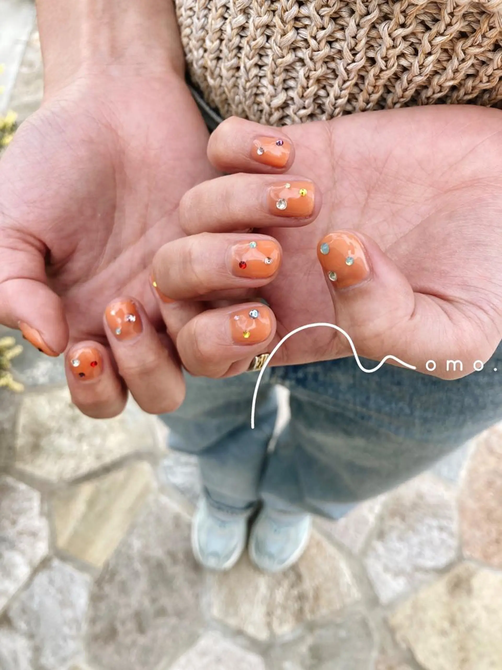 ショート ネイル 春ネイル ハンドネイル M O M Oのネイルデザイン