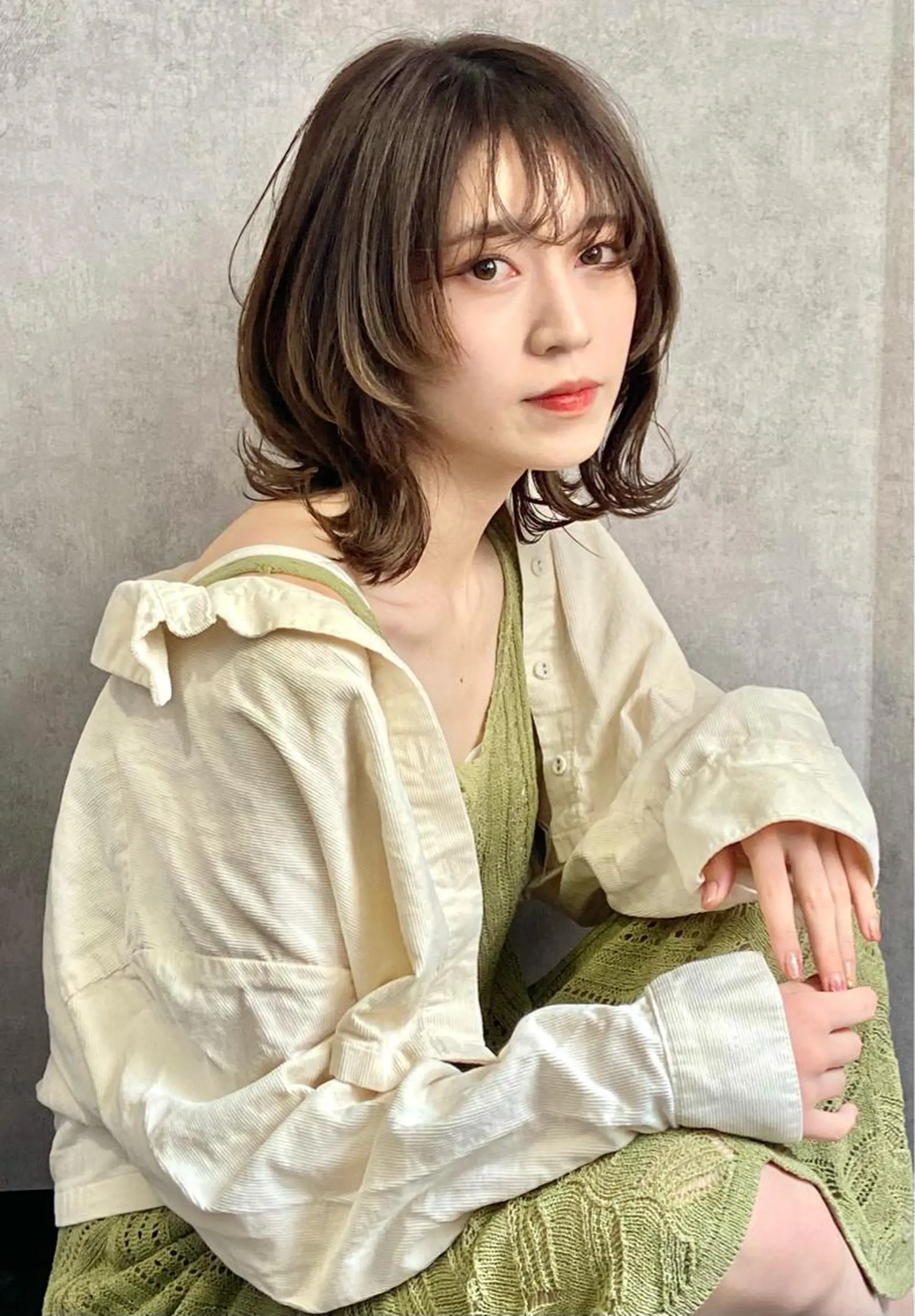 ミディアム カラー ウルフカット トリートメント 山崎 雄太のヘアスタイル