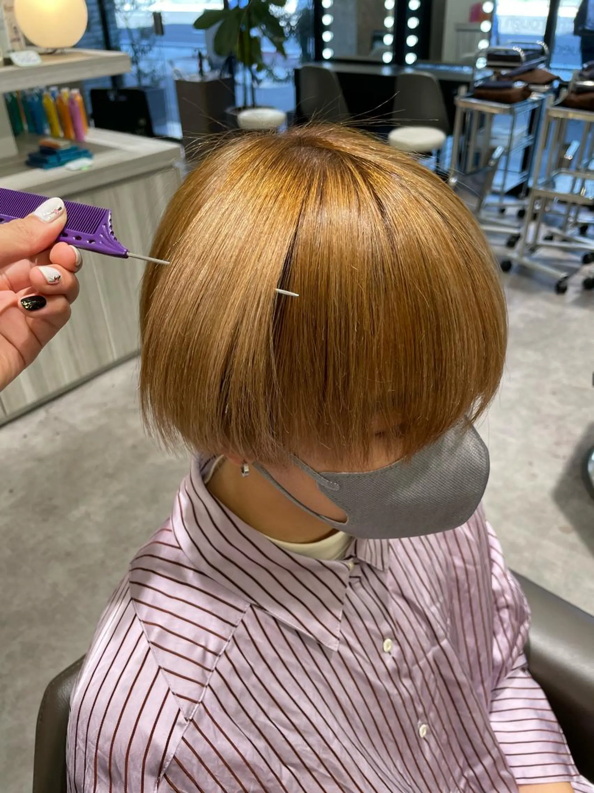 ショート メンズ メンズブリーチ 髪質改善 縮毛矯正 メンズ特化店長✨ 9/13空◎岡本一真のヘアスタイル