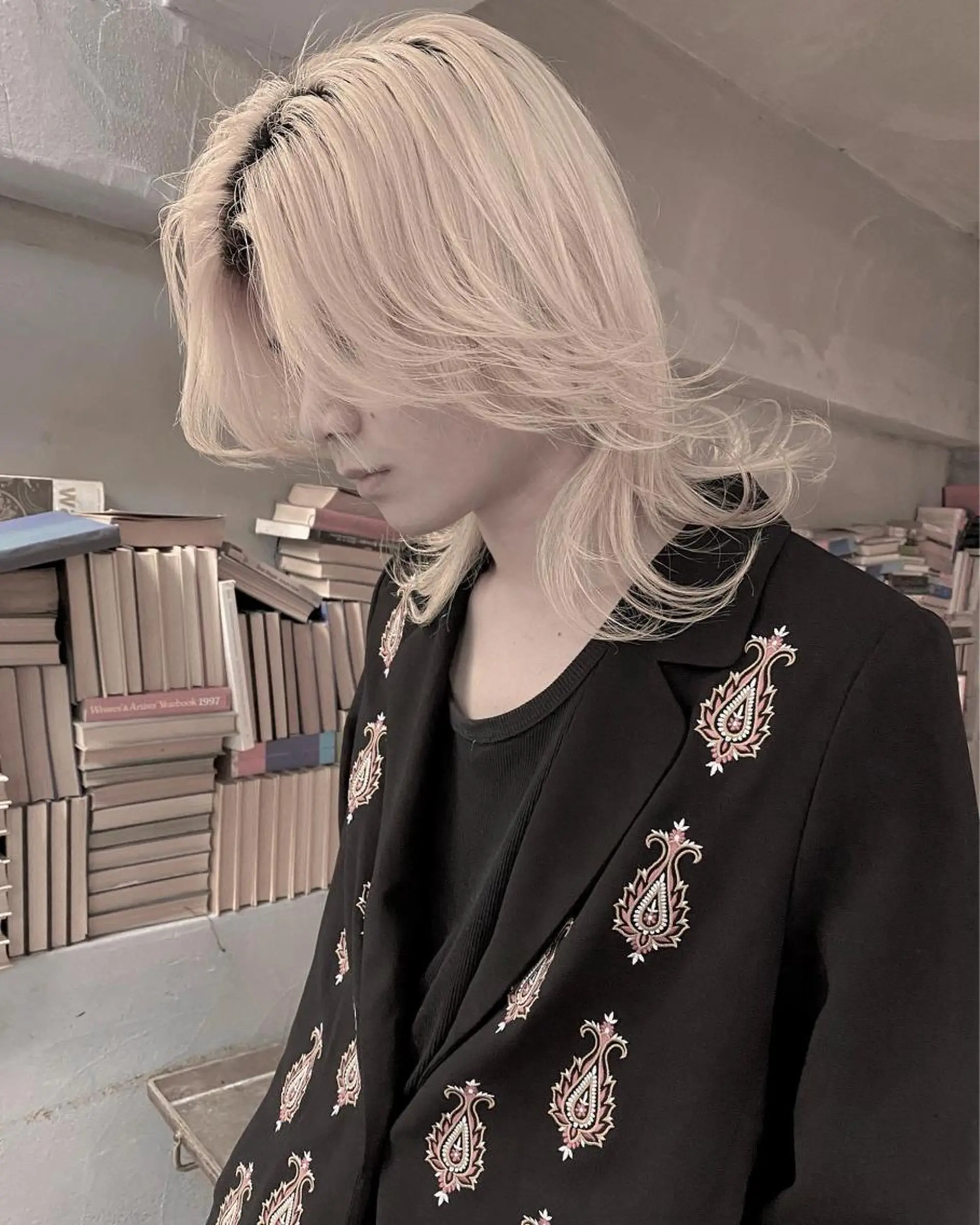 ミディアム カラー メンズ パーマ、髪質改善 カズマのヘアスタイル