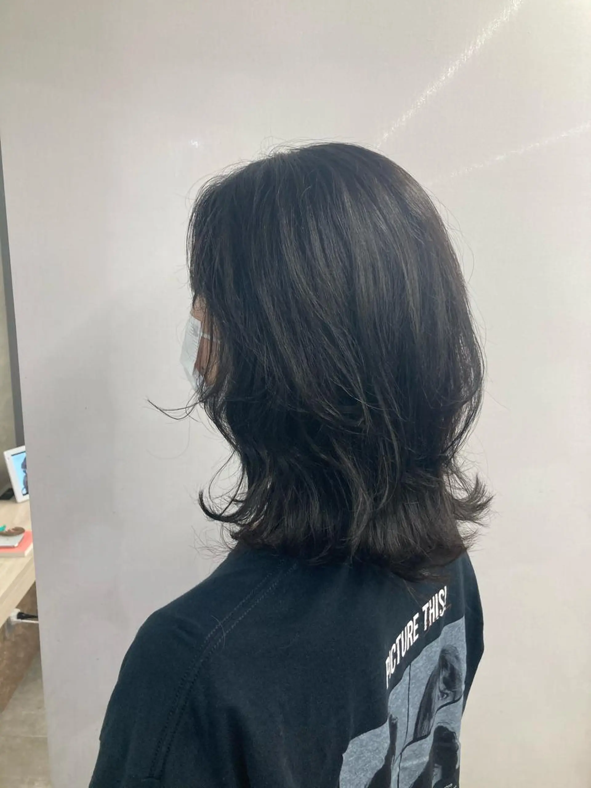 ミディアム カラー カット ヘアカラー トリートメント ブリーチ&似合せボブ 田中寛十のヘアスタイル