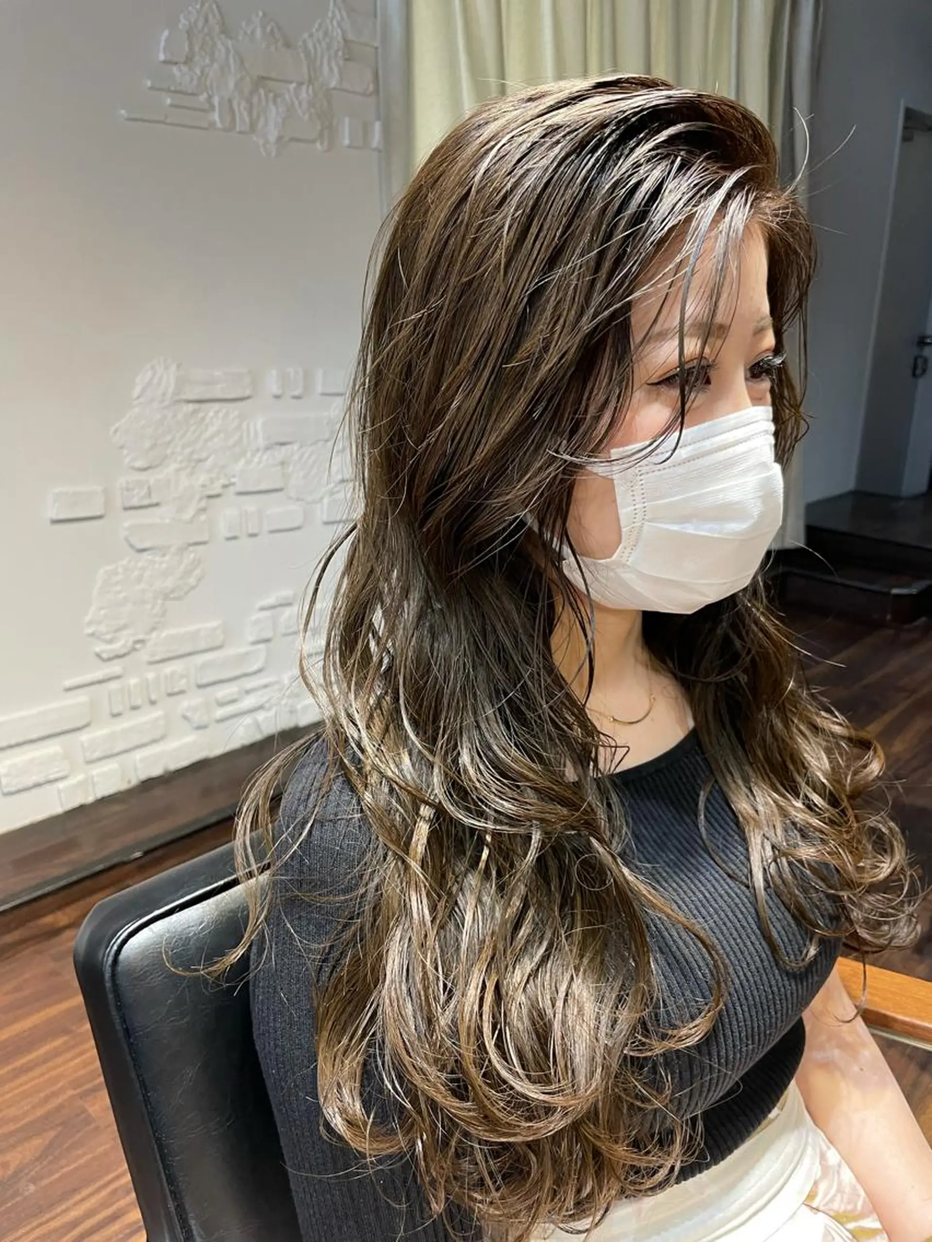 ロング 顔周りカット レイヤーカット トリートメント Michel by chainon    ミッシェルバイシェノン所属・美髪職人/傷ませない カラー/橋本拓弥のヘアスタイル