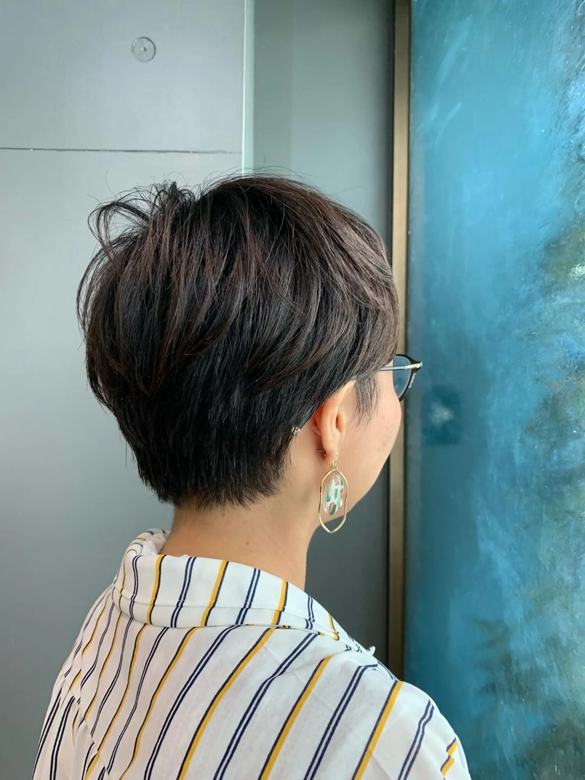 ショート カラー パーマ ヘアアレンジ ハンサムショート ショートヘア カット 佐藤 実咲のヘアスタイル