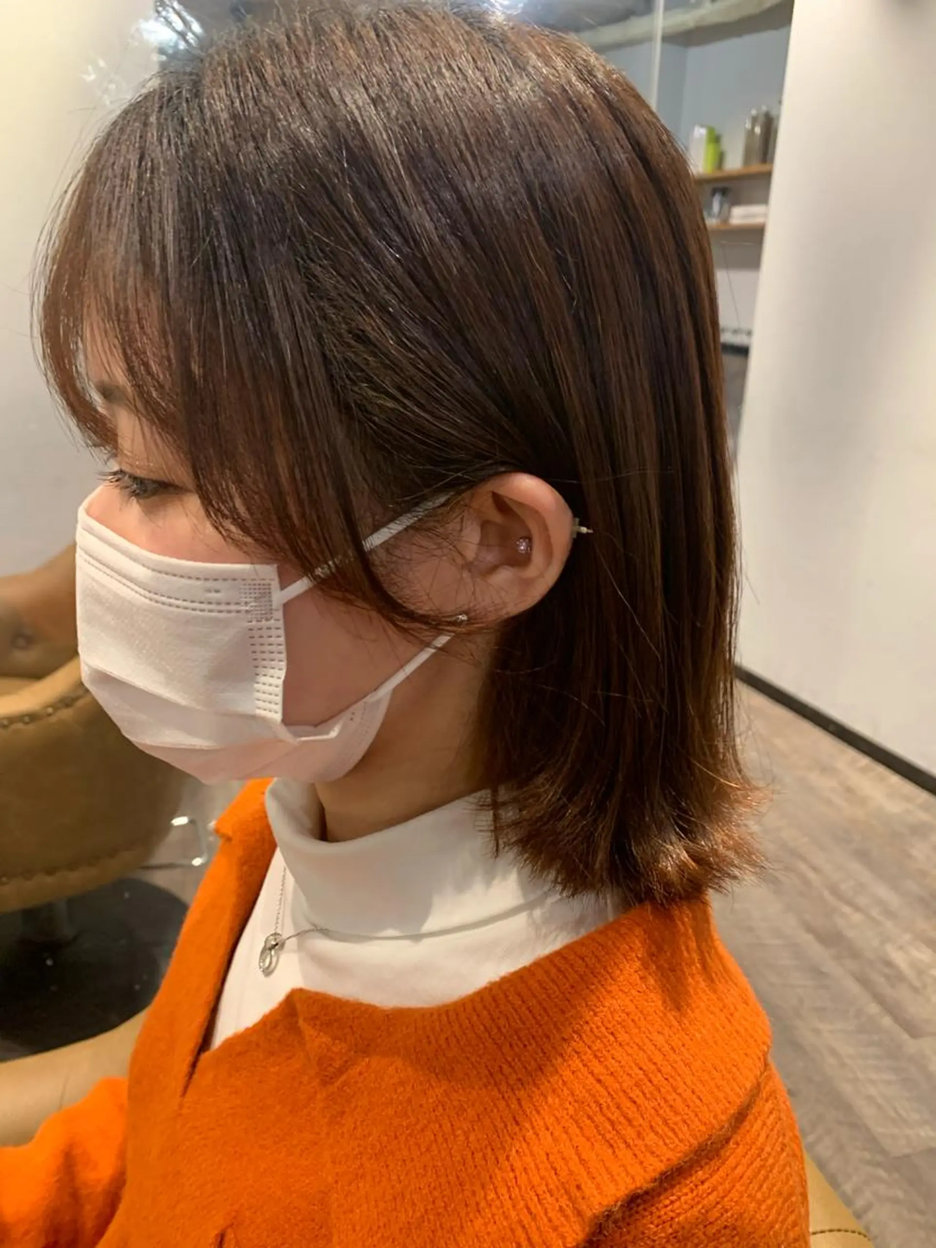 ミディアム 顔まわりレイヤー 顔周りカット レイヤーカット ルラブランシェ所属・🫧美髪カラー🫧 MANAMIのヘアスタイル