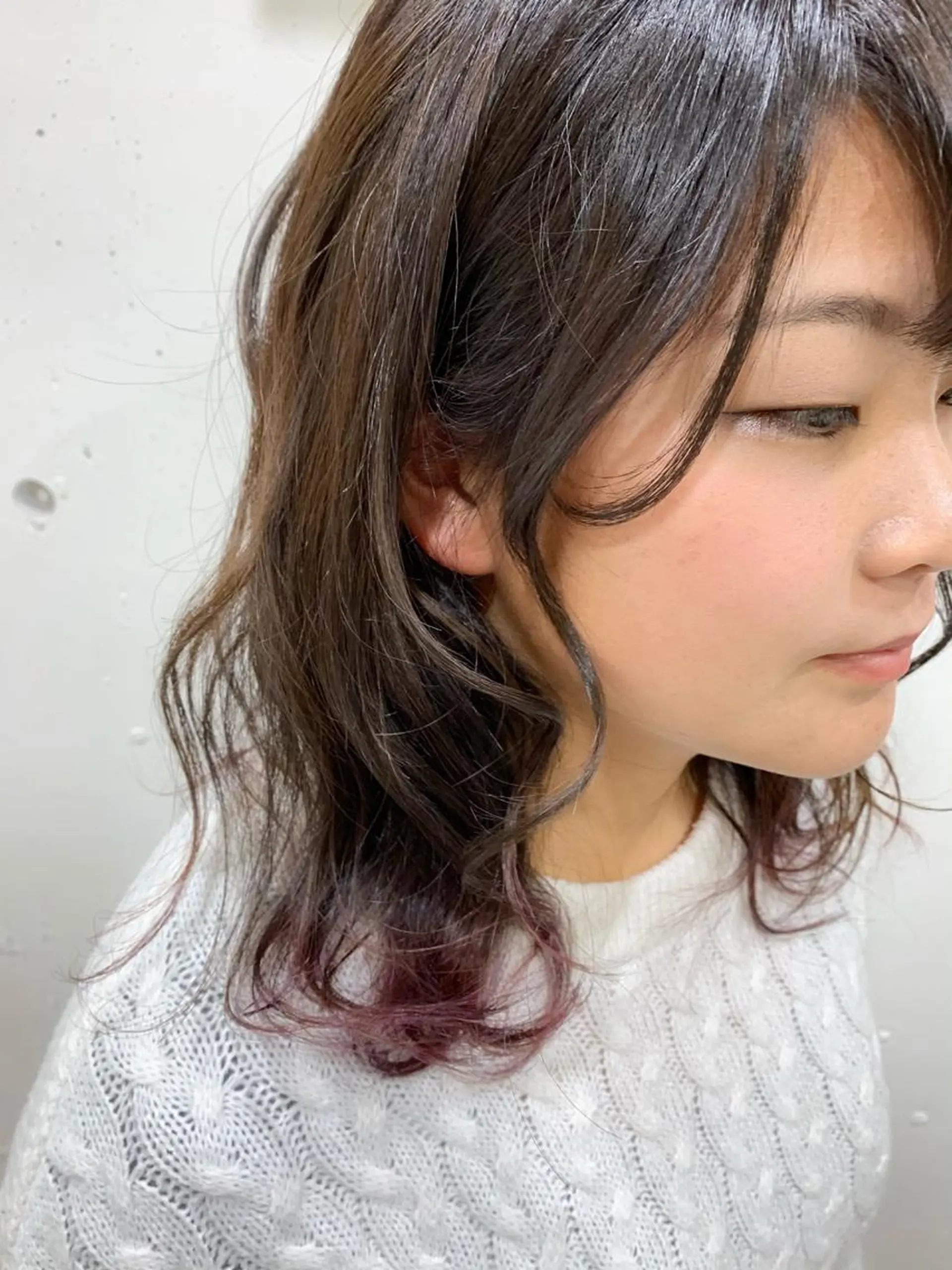 セミロング カラー ブルーカラー 透明感カラー ピンクカラー ピンクパープル パープルカラー 🍑艶髪✖️暖色系 ✨momoka🍑のヘアスタイル