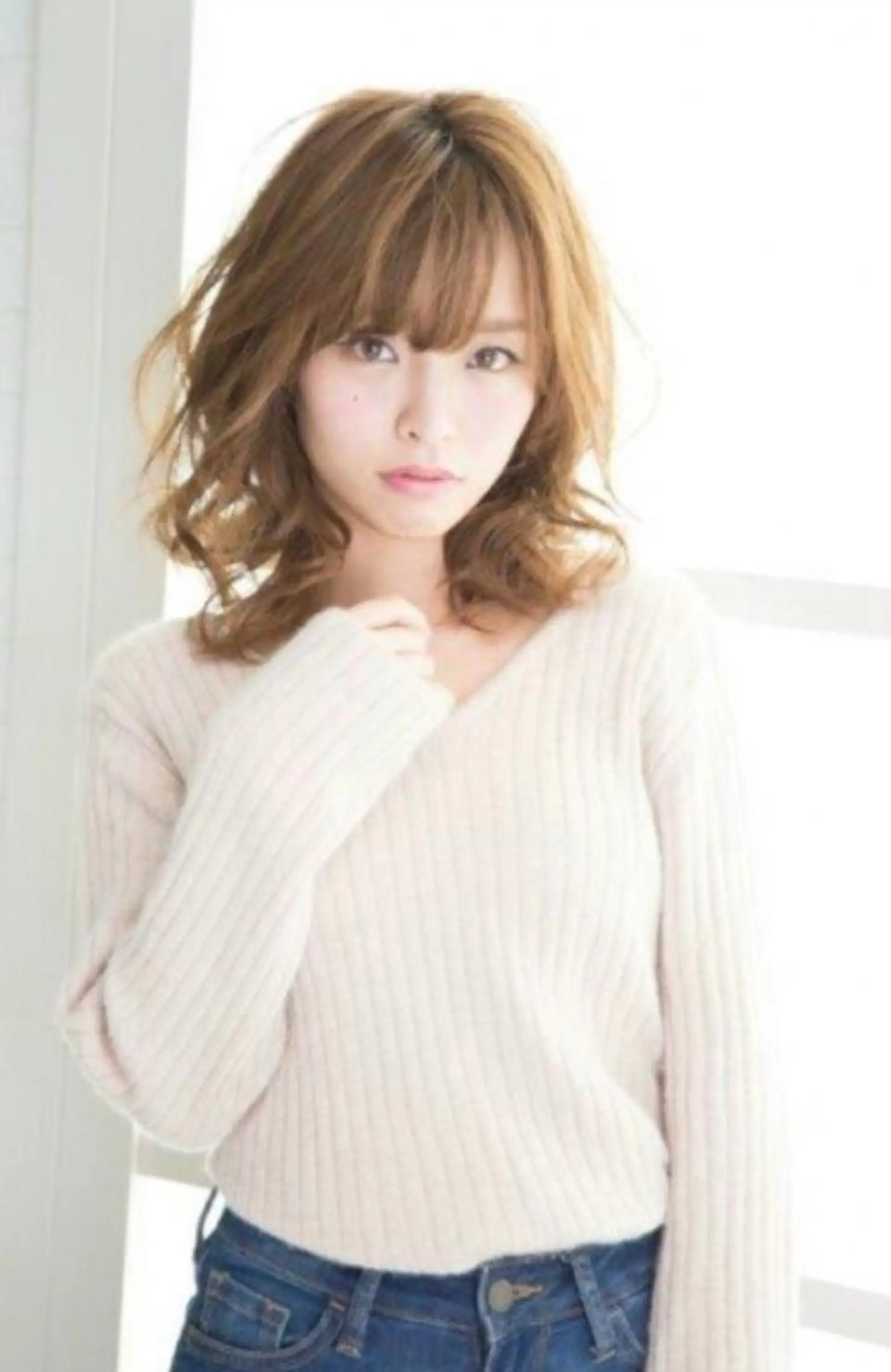 ミディアム カラー カット ヘアカラー 奈良崎 和弘のヘアスタイル