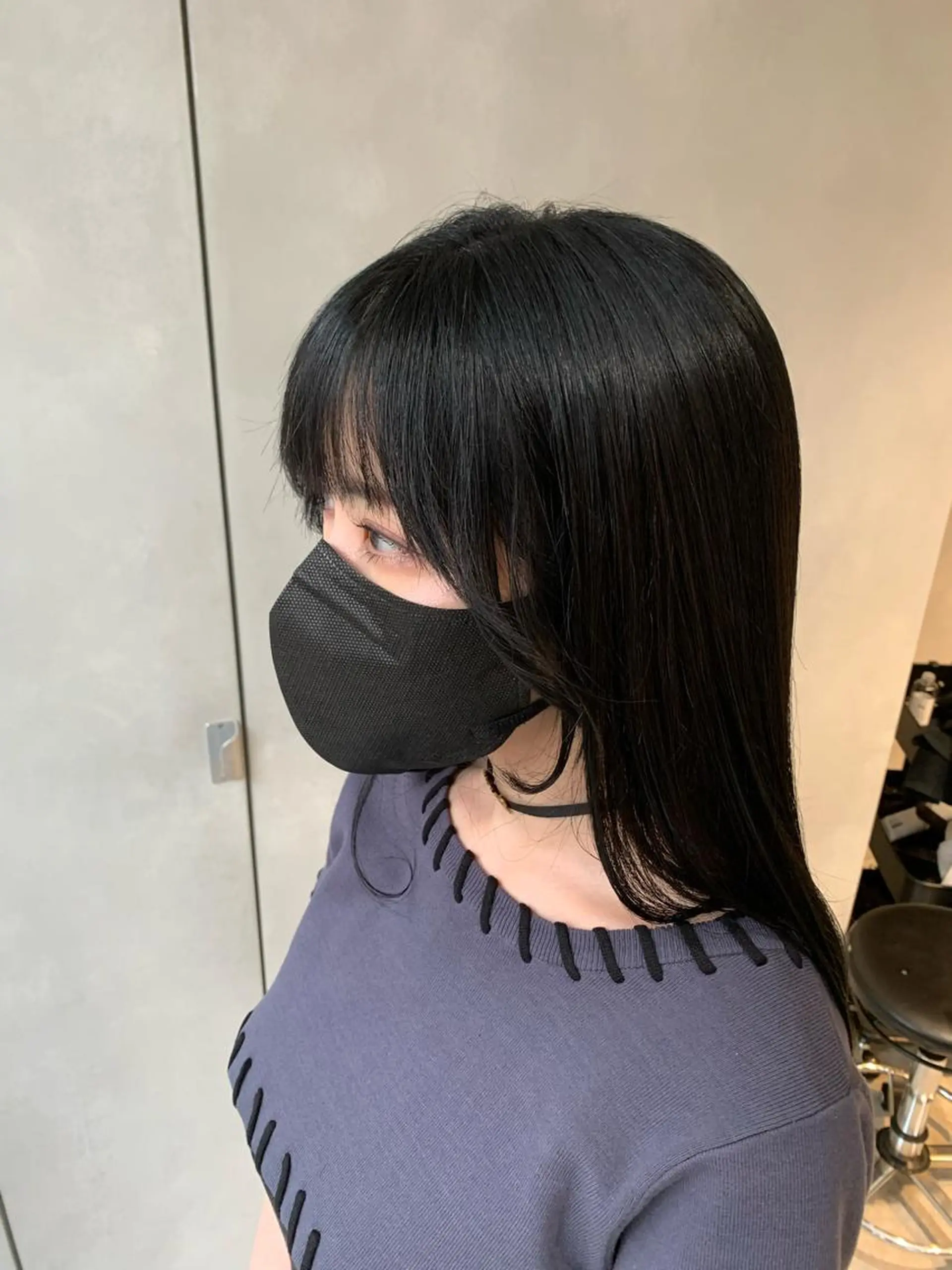 ロング 髪質改善 韓国風ヘア サイドバング カット ヘアカラー トリートメント 園田 将士のヘアスタイル