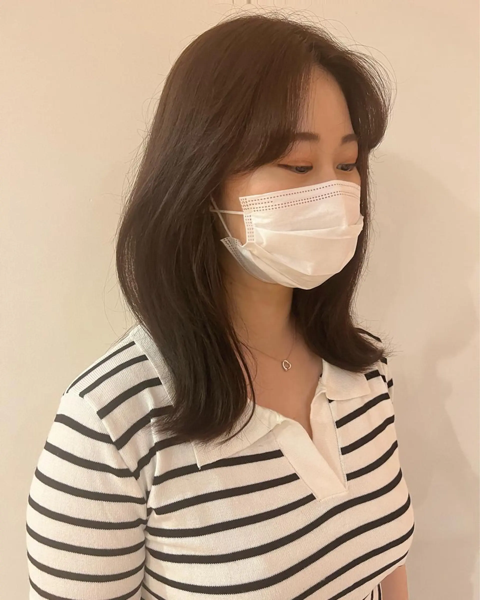 ミディアム くびれヘア 韓国風ヘア 菅原 リキヤのヘアスタイル