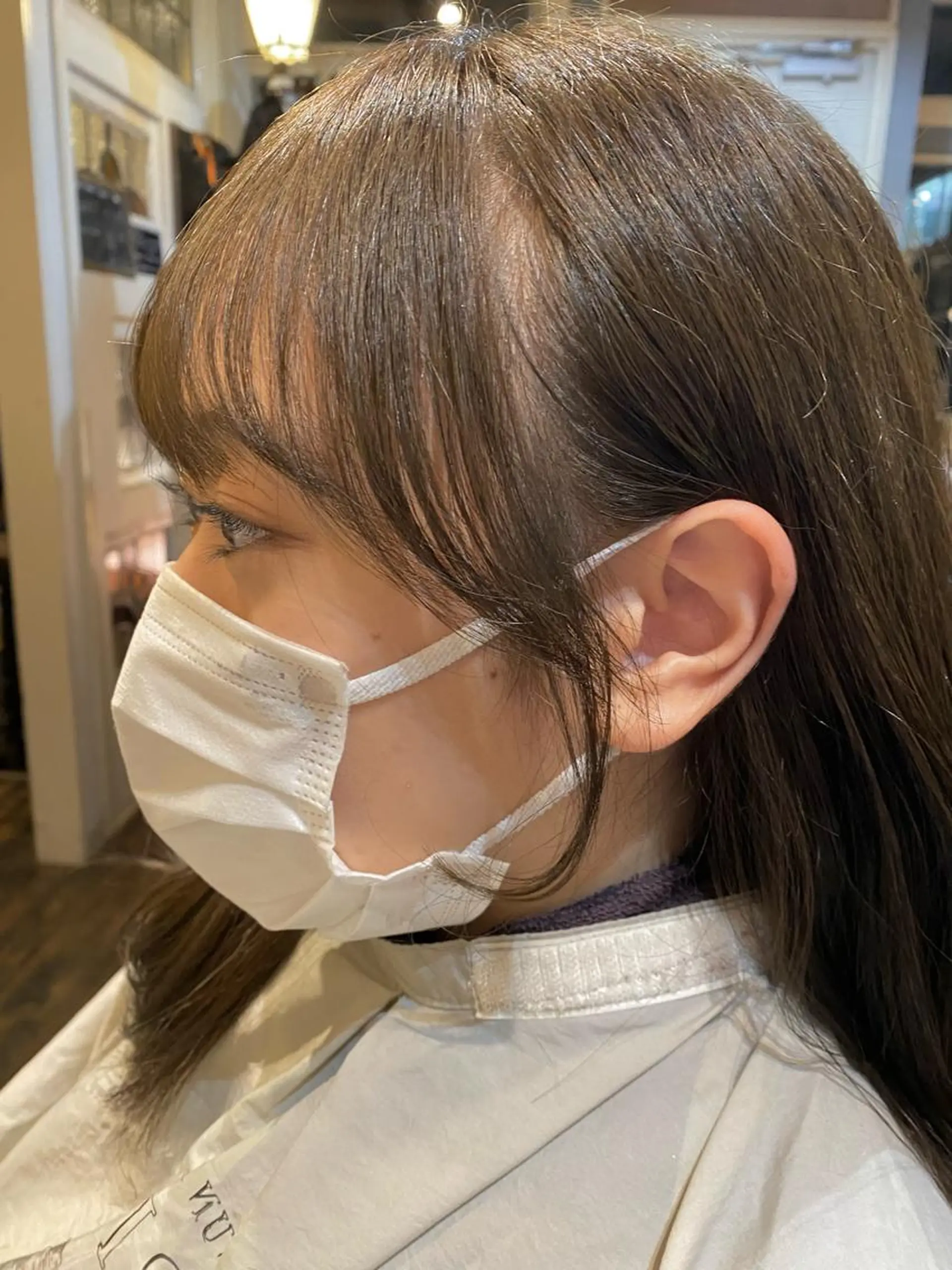ミディアム カラー 顔周りカット 韓国風ヘア カット ヤスザトアヤノ ／レイヤー／オリーブのヘアスタイル