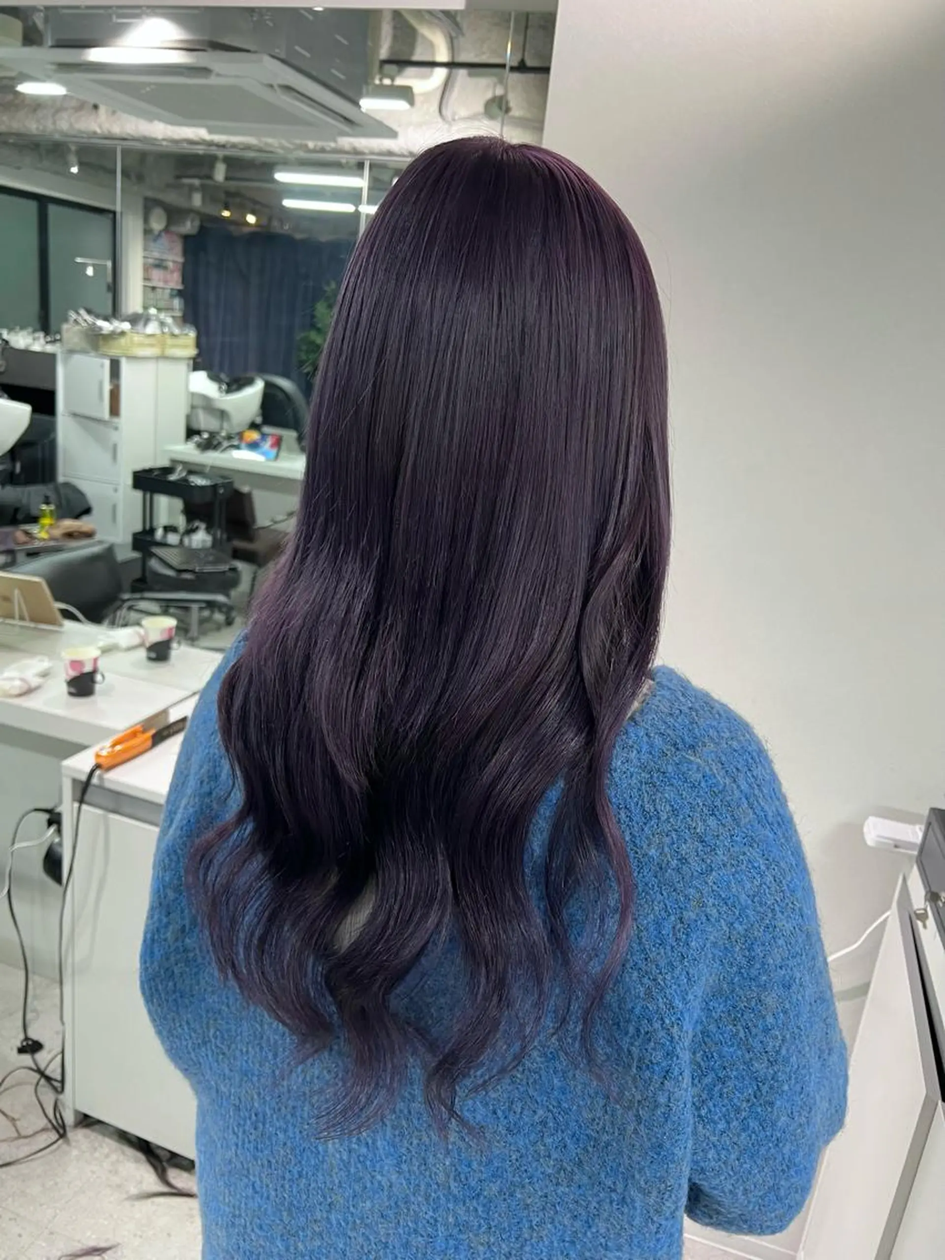 ロング カラー パープルカラー sio.nail&eyebrow salon shimokitazawa2号店所属・nailist mana𖤐´-のネイルデザイン