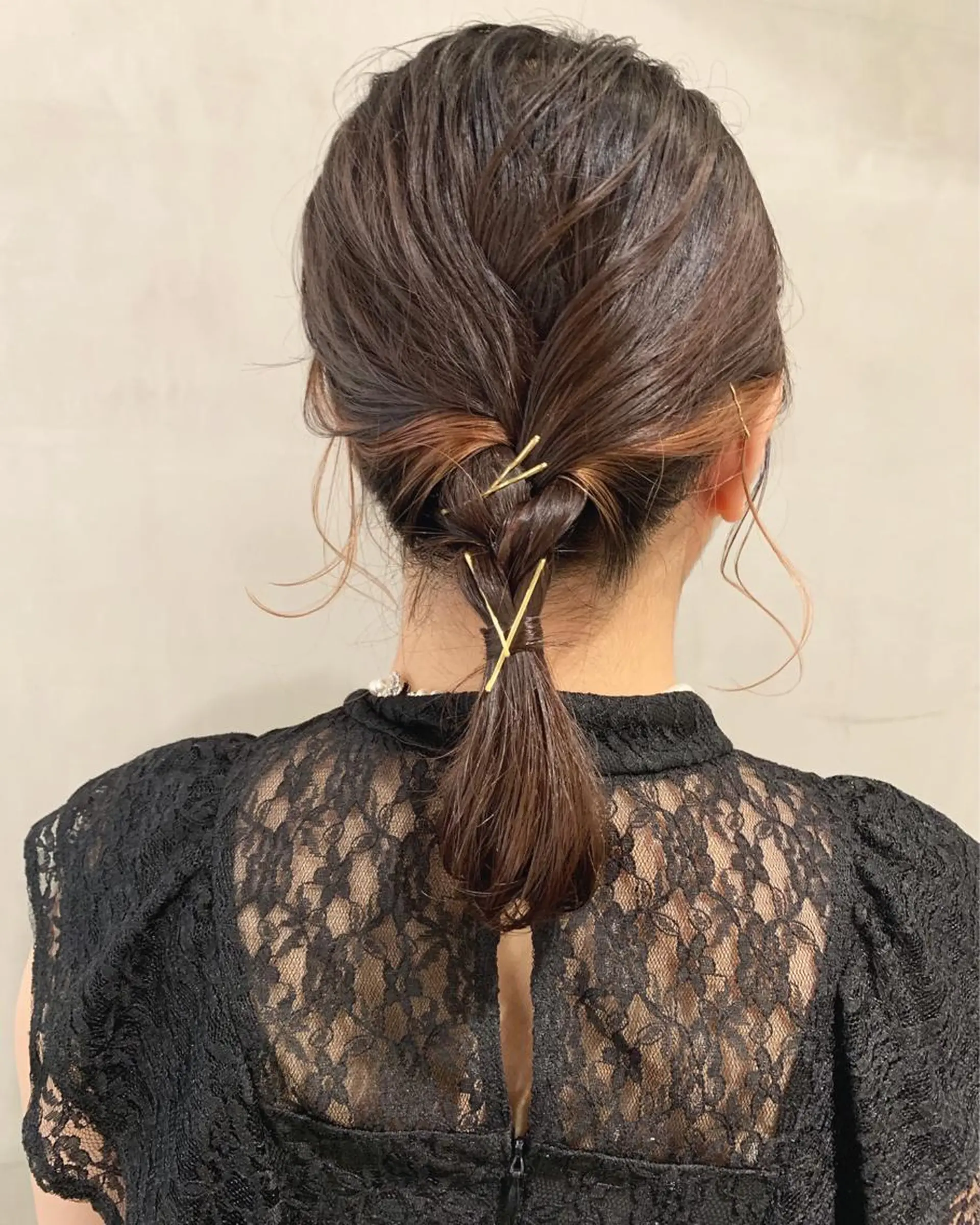 ミディアム カラー ヘアアレンジ 優 作のヘアスタイル