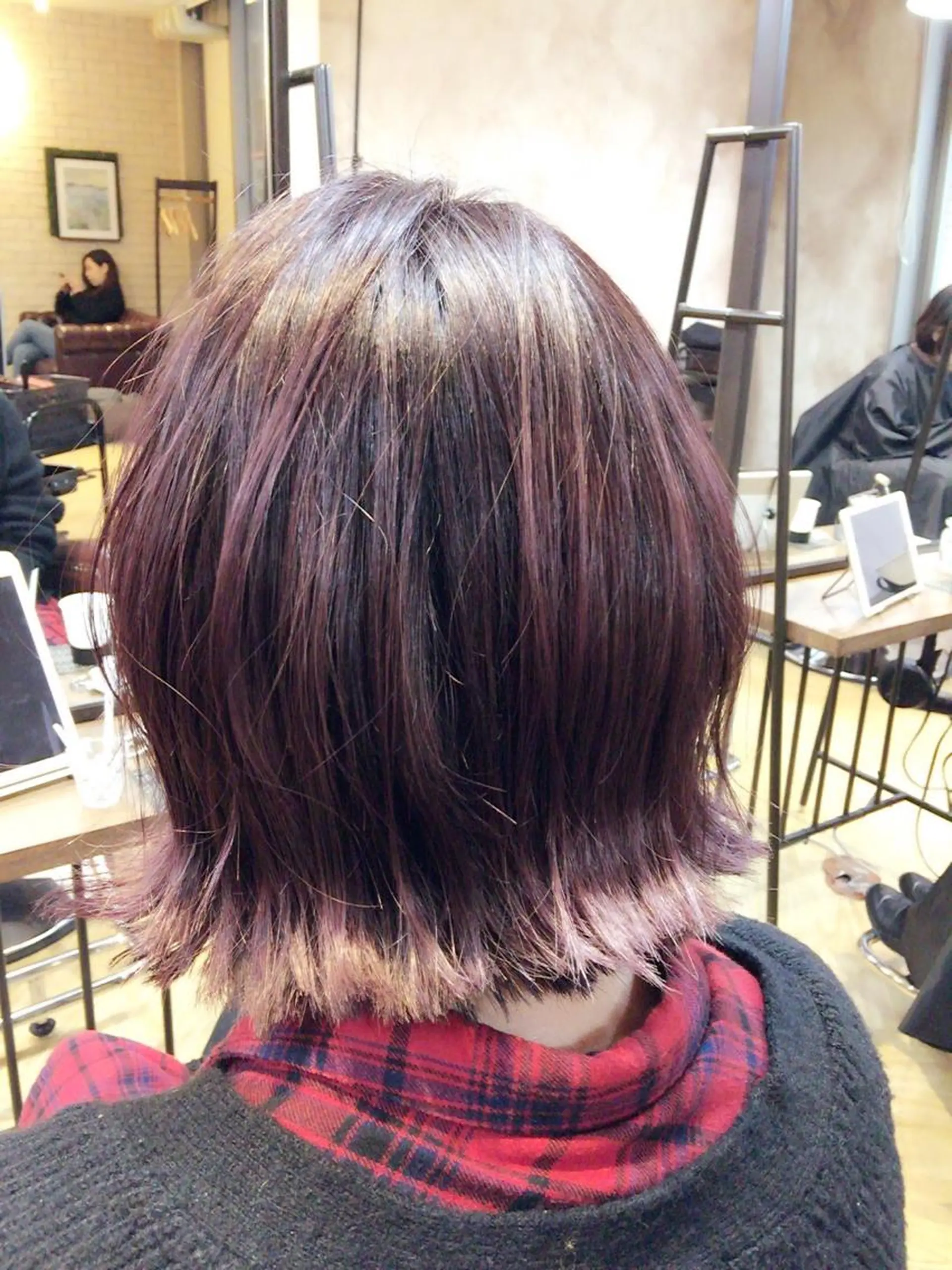 カラー ブリーチ ピンクカラー カット 縮毛矯正 トリートメント siki. 石渡のヘアスタイル