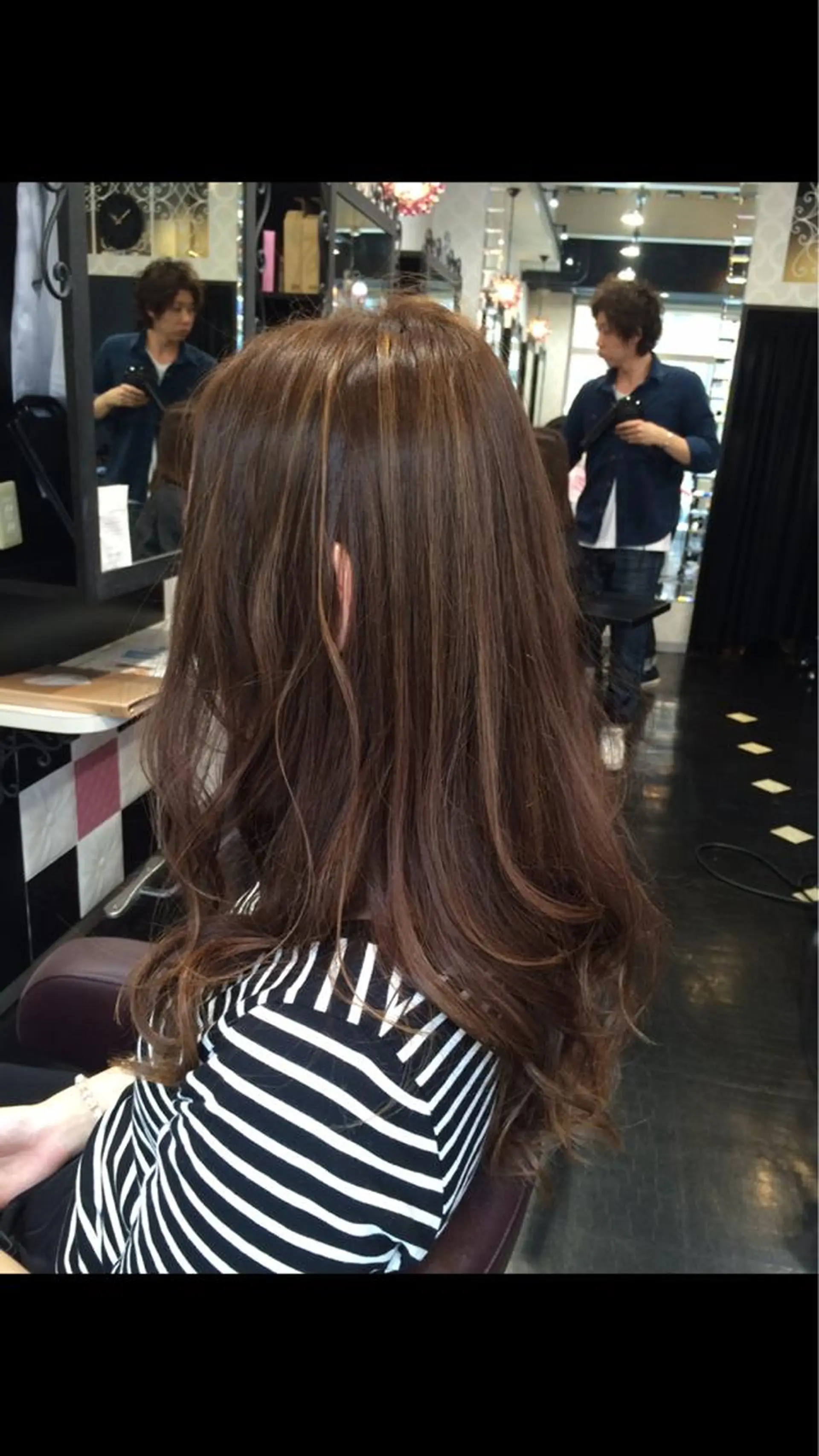 ロング カラー アッシュ ブリーチ ハイライトカラー ハイライト FUKO Hip's eyesのマツエク・マツパデザイン