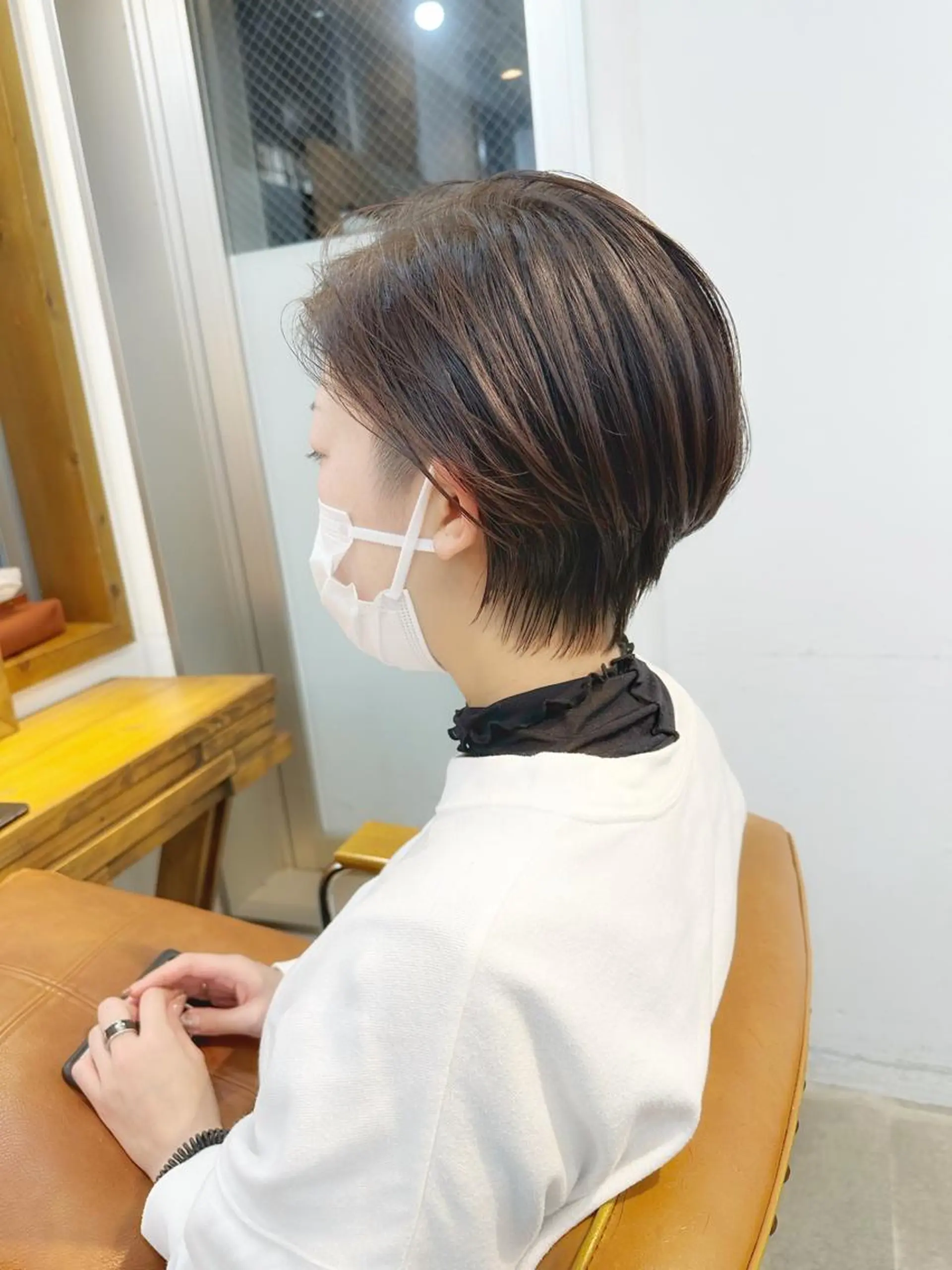 ショート ショートボブ ショートレイヤー ハンサムショート ボブ くせ毛 カット トリートメント newline銀座所属・銀座ショート/ 大人ショート/金子涼のヘアスタイル