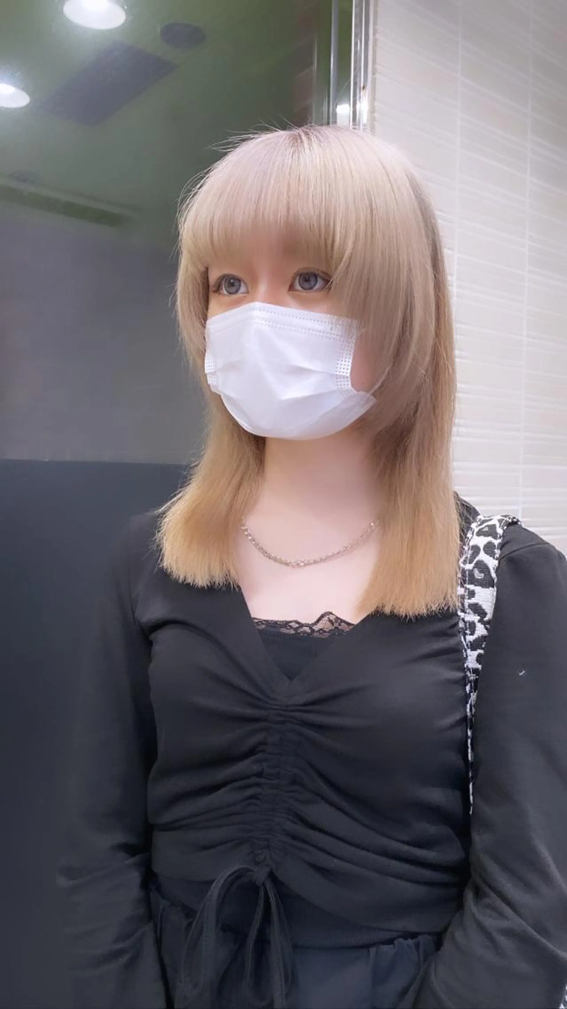 セミロング カラー ベージュカラー ブリーチ ブロンド ブロンドベージュ ケアブリーチ 韓国艶カラー/ TECHIのヘアスタイル