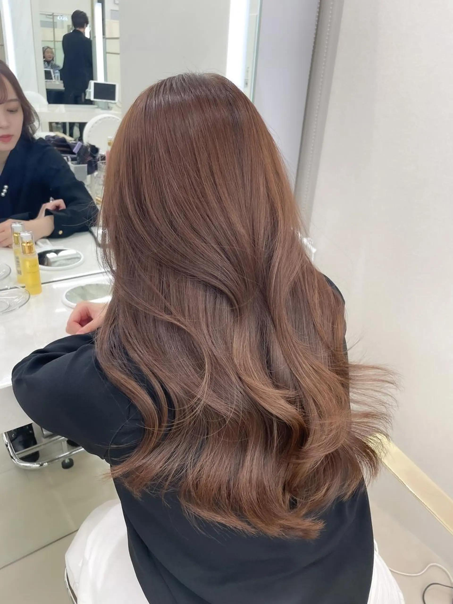 ロング カラー ブラウンカラー チョコレートブラウン カット ヘアカラー トリートメント COA GINZA 空也/前髪/顔まわりのヘアスタイル