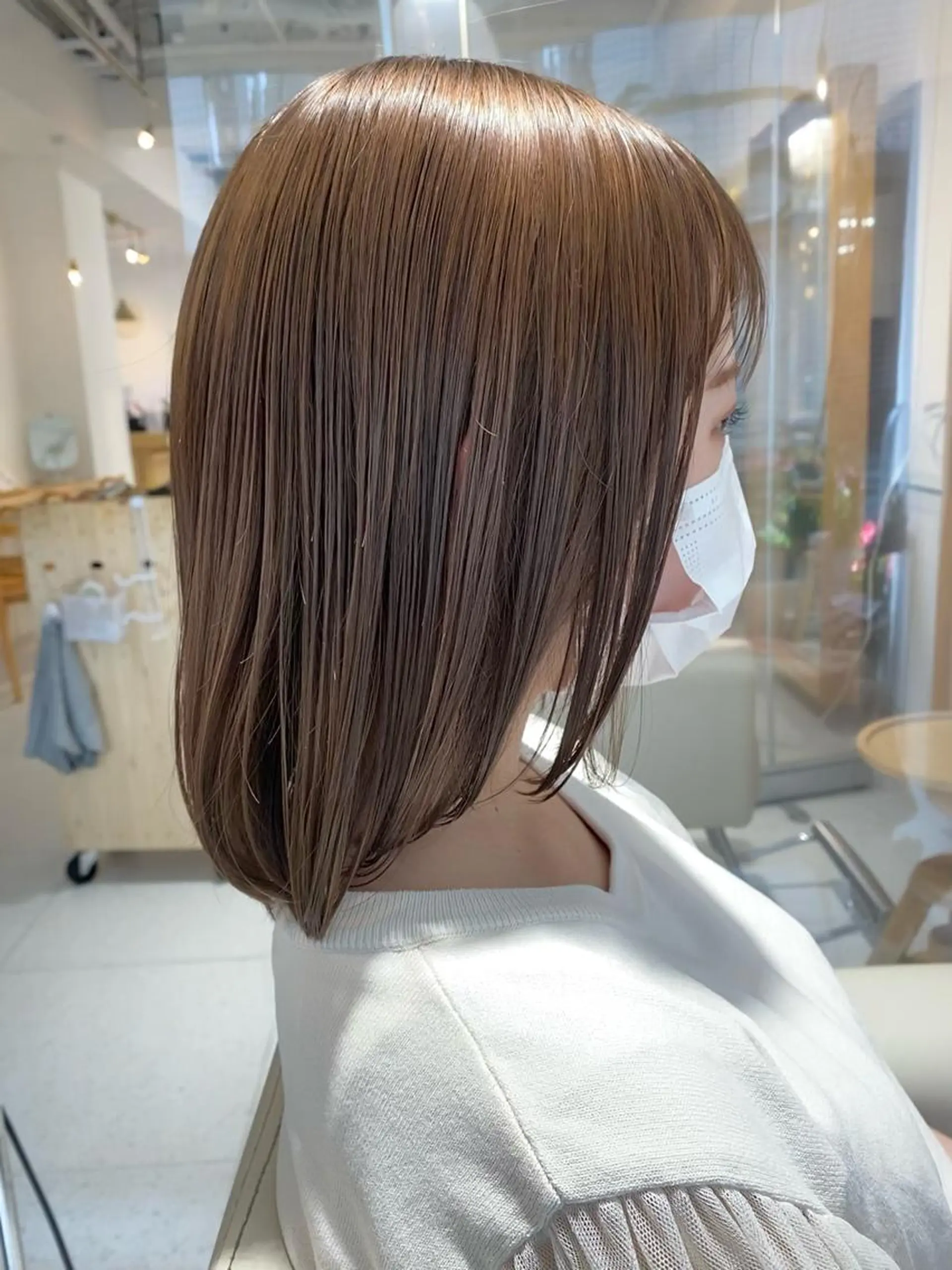 ミディアム カラー ヘアカラー トリートメント 安永 涼のヘアスタイル