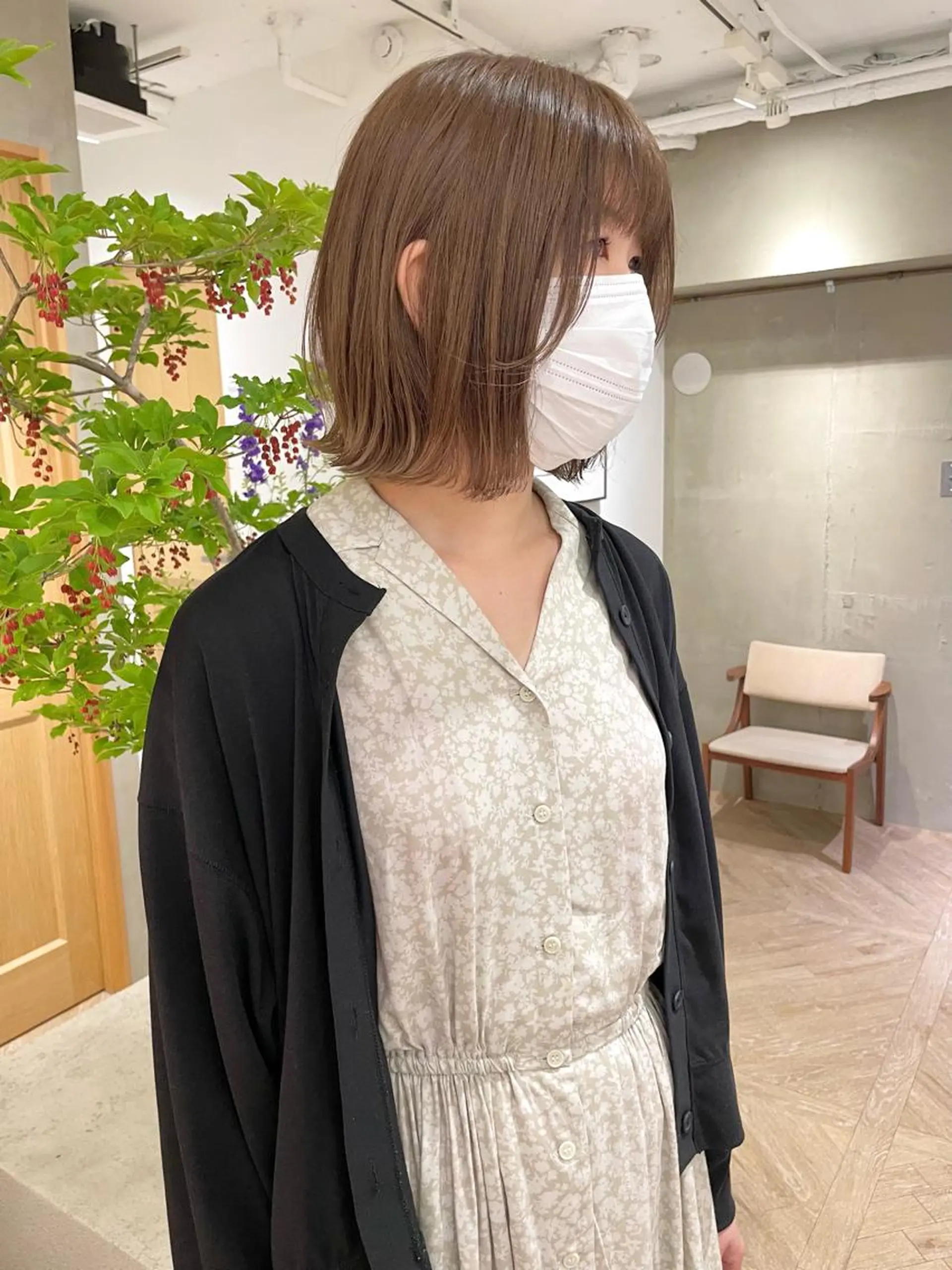 ミディアム ボブ カット ヘアカラー トリートメント ボブ/ショート 🌟梅田盛一🌟のヘアスタイル